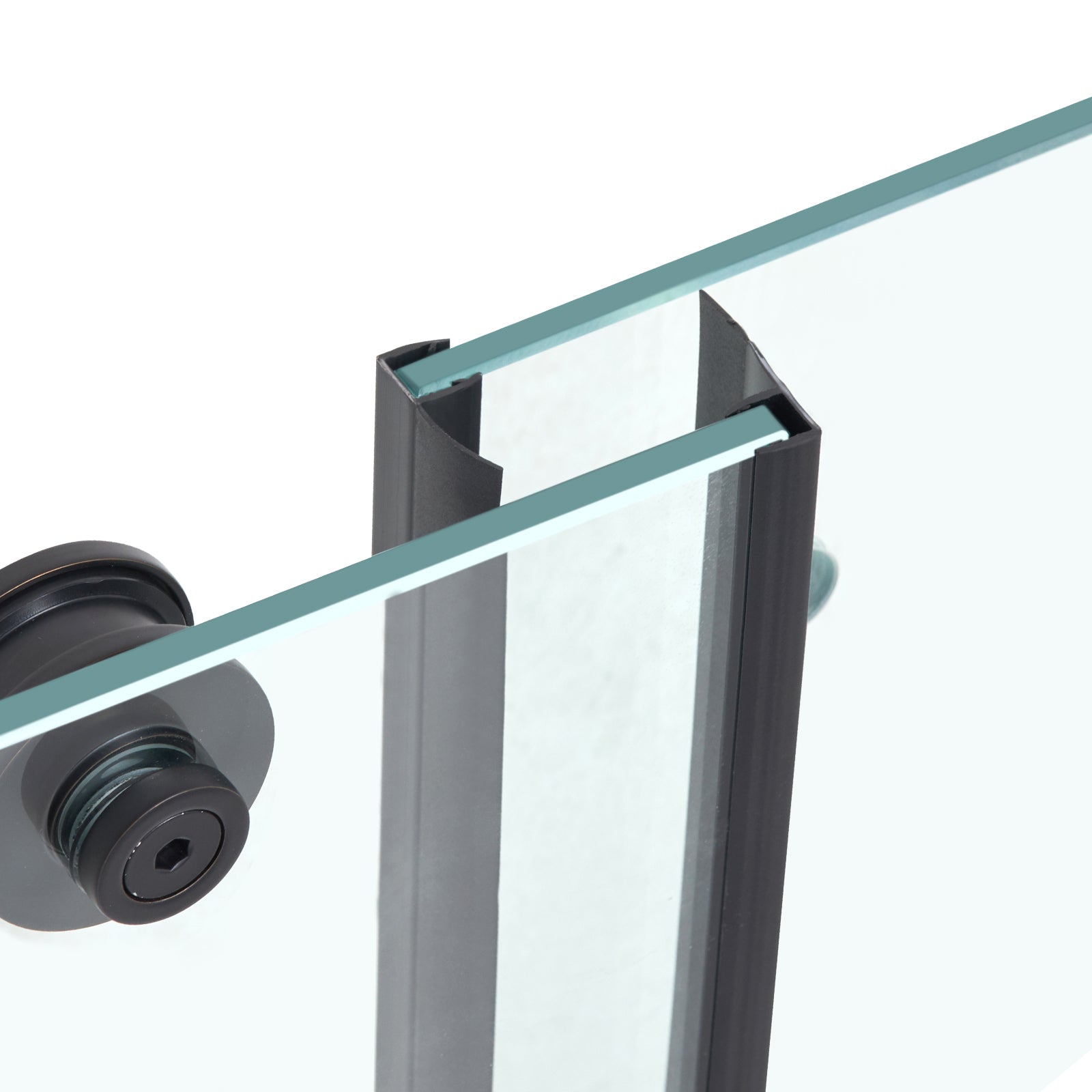 58-59 x 75 in Frameless Sliding Shower Door - 58-59 x 75 in / Matte Black view 6