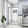 Shower Door 48" W x 76"H Semi-Frameless Bypass Sliding Shower Enclosure, Brushed Nickel