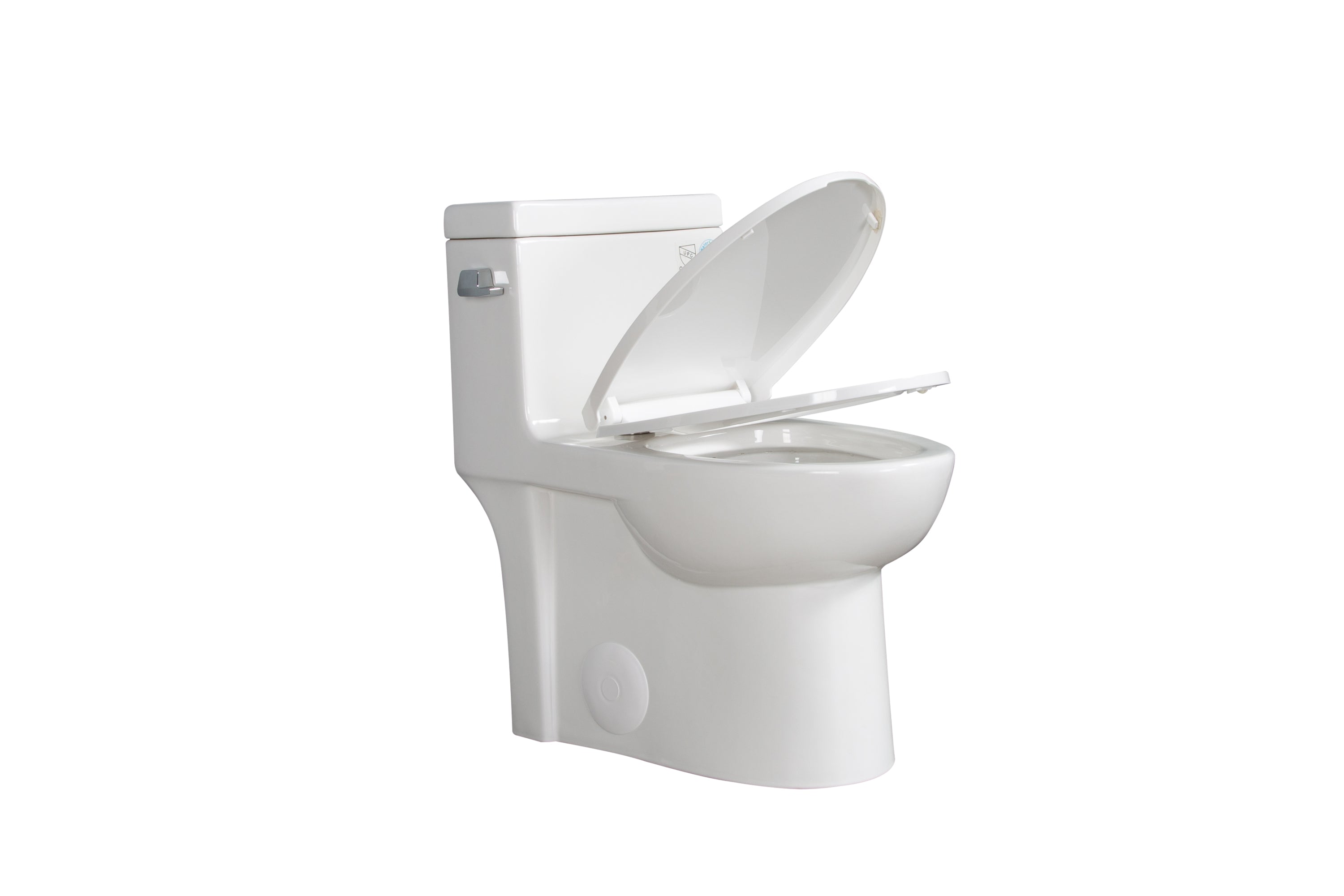 1.28 GPF Single-flush One Piece Toilet, Water-Saving Elongated Comfort Height Floor Mounted, Soft Closing Seat, 1000 Gram Map Flushing Score Toilet, Gloss White 23T03-GW