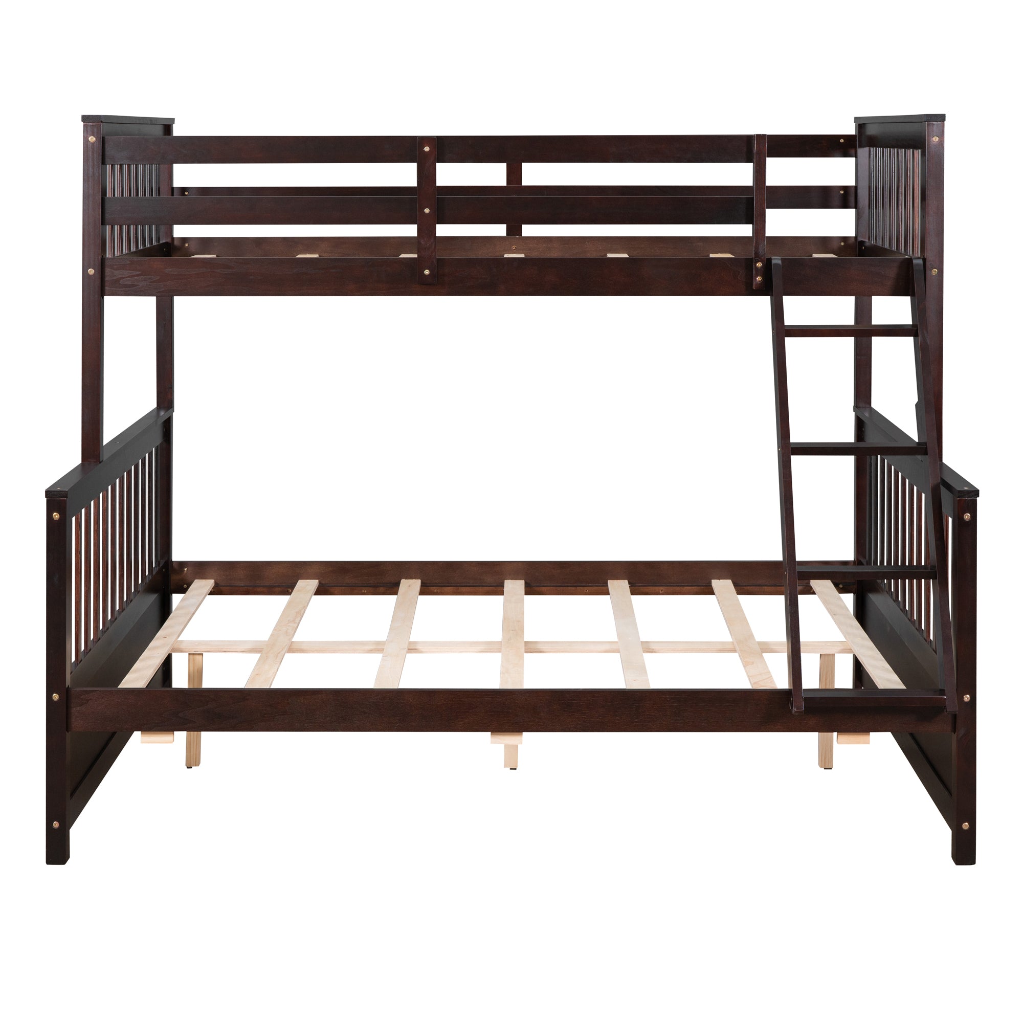 Twin-Over-Full Bunk Bed with Ladders and Two Storage Drawers(Espresso)(old sku:LT000165AAP)