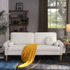 Living Room Sofa,3-Seater Sofa , with  Copper Nail on Arms ,Three Pillow,White