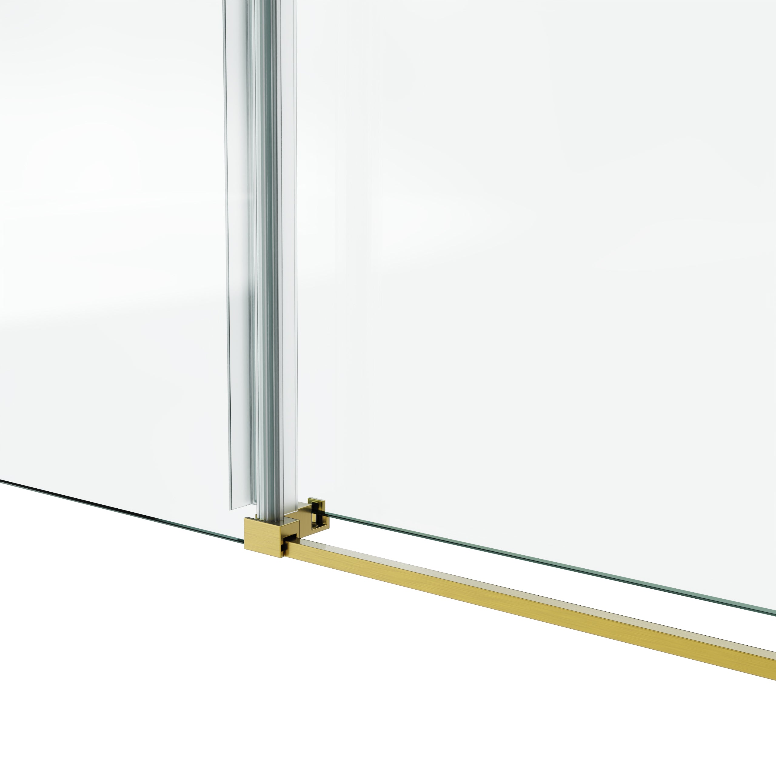 60 x 60 in Fixed and Sliding Round-Tube Shower Door - 60 x 60 in / Brushed Gold view 6