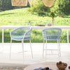 Maiden 27" Set of 2 Patio Counter Stool, Sky Blue Sunproof Olefin