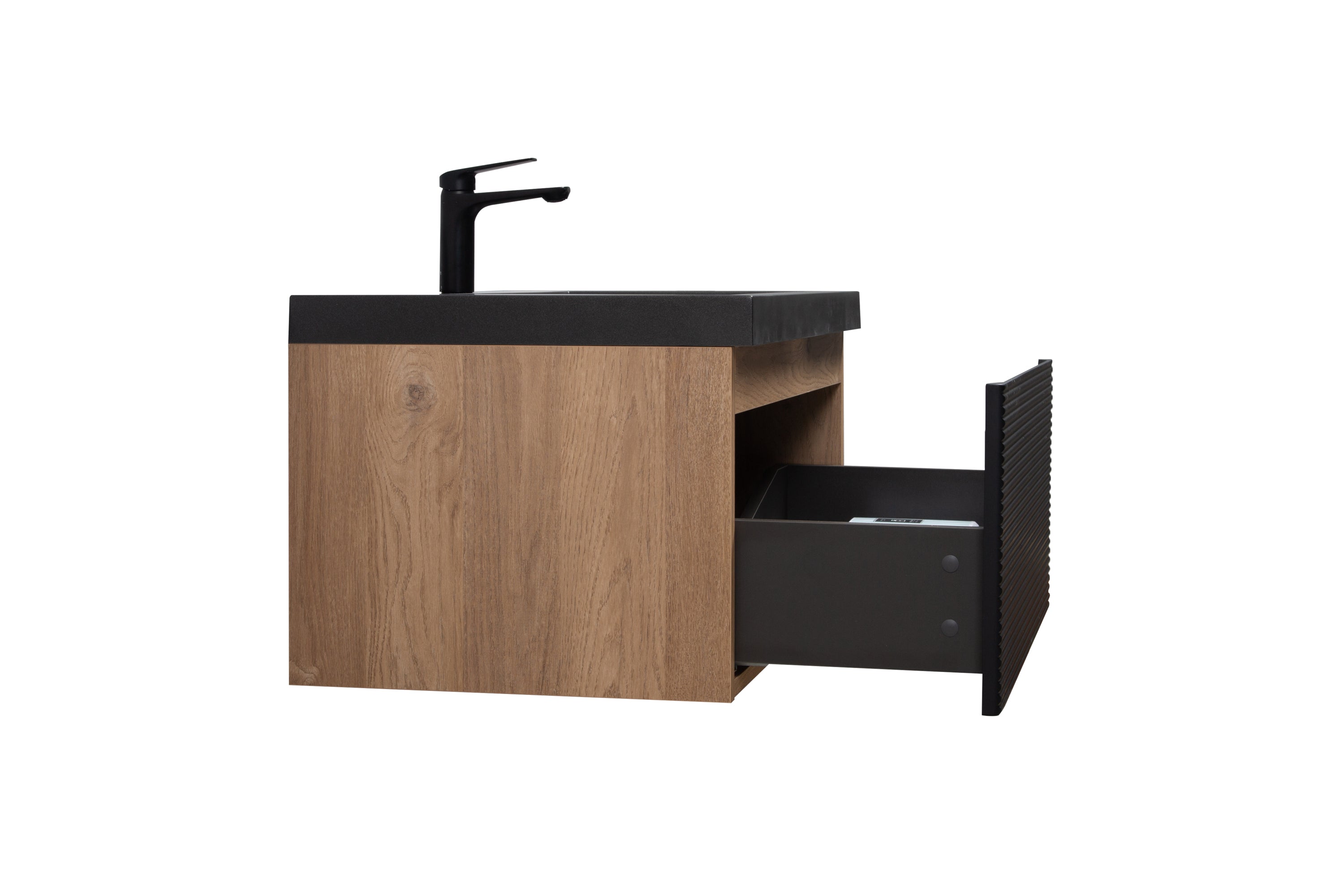 30" Floating Bathroom Vanity with Sink, Modern Wall-Mounted Bathroom Storage Vanity Cabinet with Countertop and Soft Close Drawers, Ink Black CRUIS-30