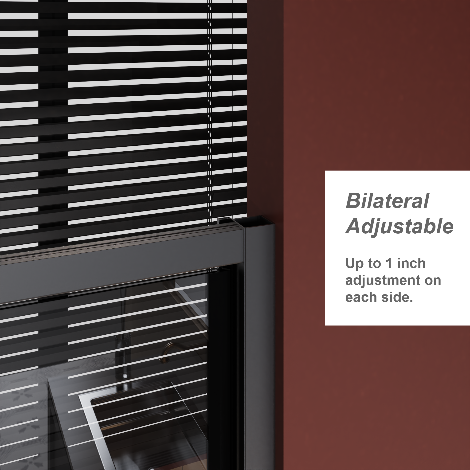56-60 x 72 in Pivot Shower Door - 56-60 x 72 in / Matte Black view 6