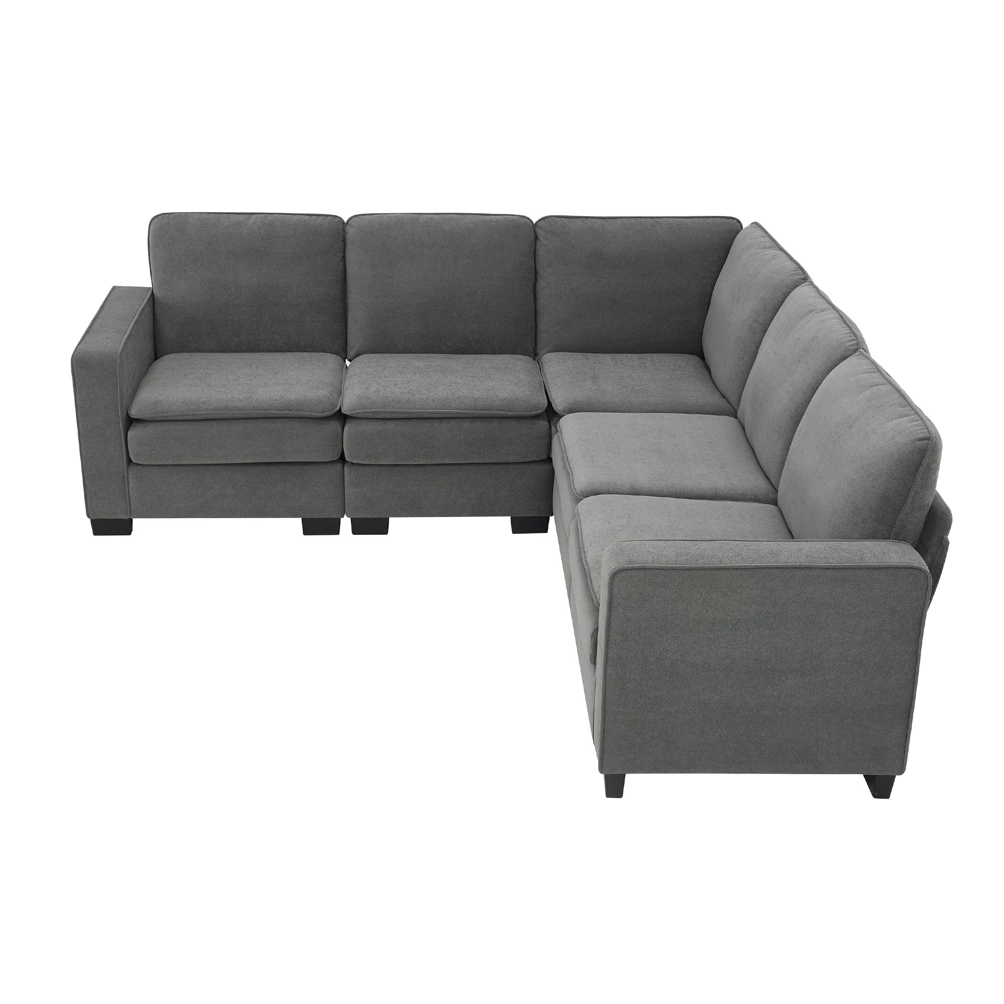 [VIDEO provided][New] 89*89" Oversized Velvet Modern Sectional Sofa,Large L Shaped Upholstered Indoor Furniture with Double Cushions,5 seat Cloud Corner Couch for Living Room,Apartment,Office,2 Colors