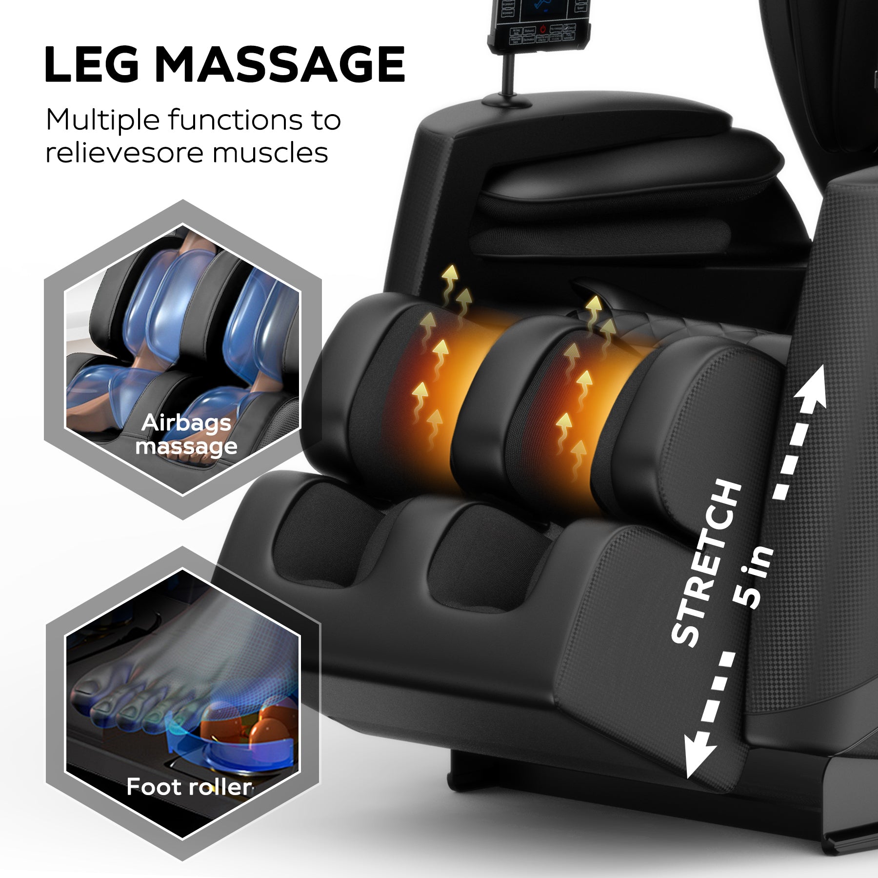 2024 Massage Chair Recliner with Zero Gravity with Full Body Air Pressure