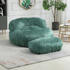 COOLMORE Bean Bag Chair, Floor Sofa with Handle,Accent Sofa Chair with Ottoman for Gaming Reading Relaxing (Mint Green)