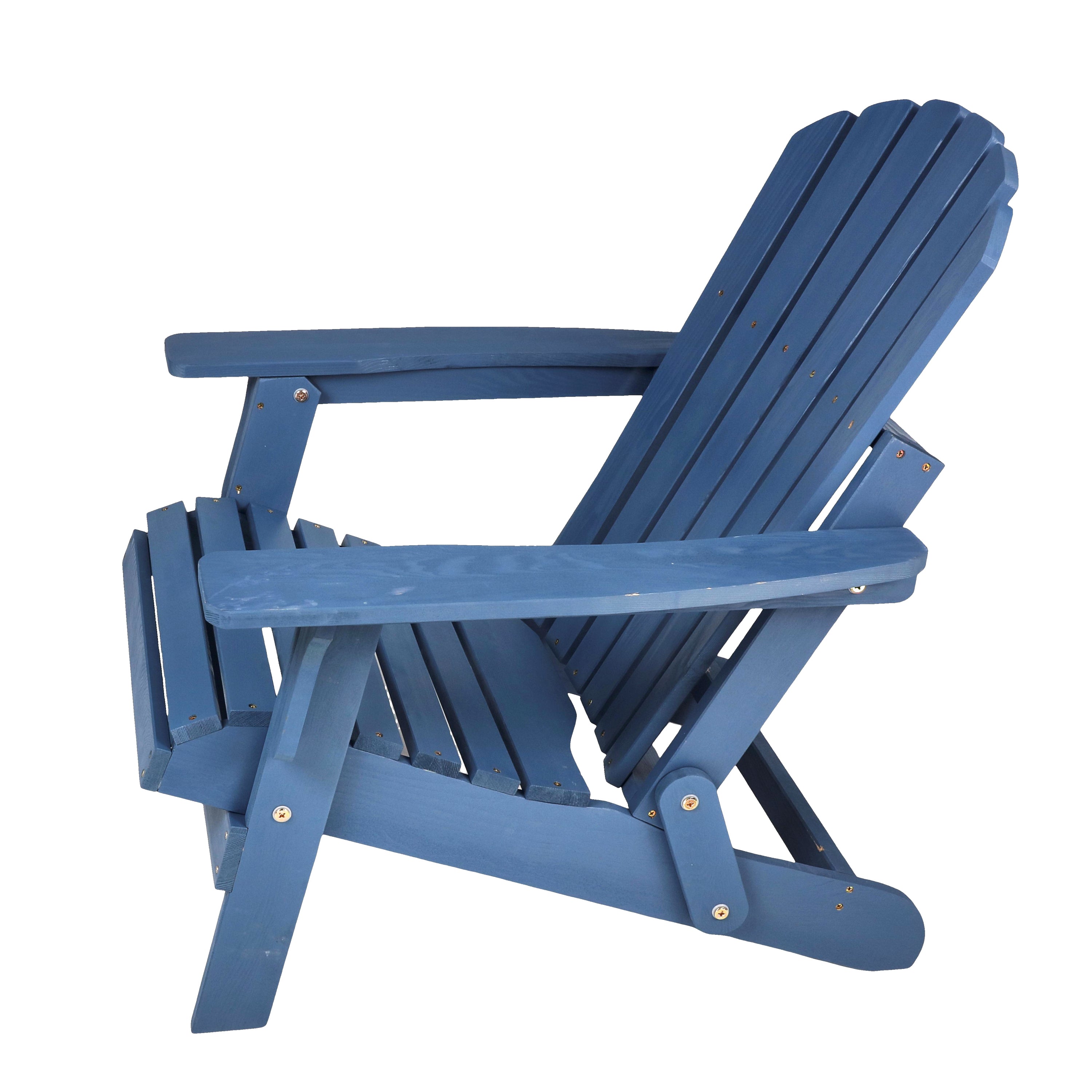 Oversize Wooden Outdoor Folding Adirondack Chair with Pre-Assembled BackRest & SeatBoard, Wood Patio Chair for Garden Backyard Porch Pool Deck Firepit