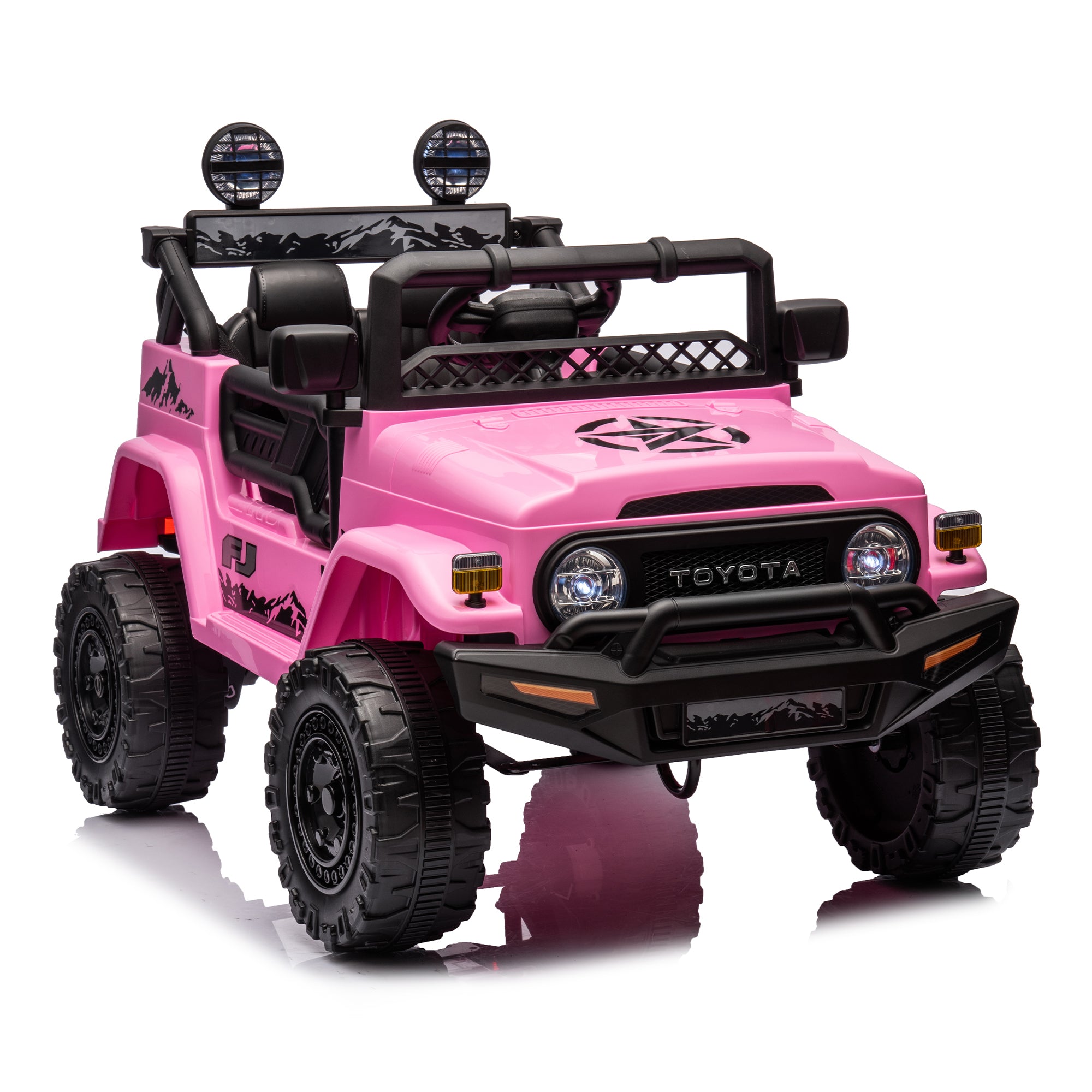 Licensed TOYOTA FJ Cruiser,12V Kids ride on car 2.4G W/Parents Remote Control,electric car for kids,Three speed adjustable,Power display, USB,MP3 ,Bluetooth,LED light,Three-point safety belt