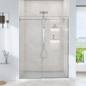 44-60 in Frameless Single Sliding Shower Door - 44-48 x 76 in / Chrome view 1