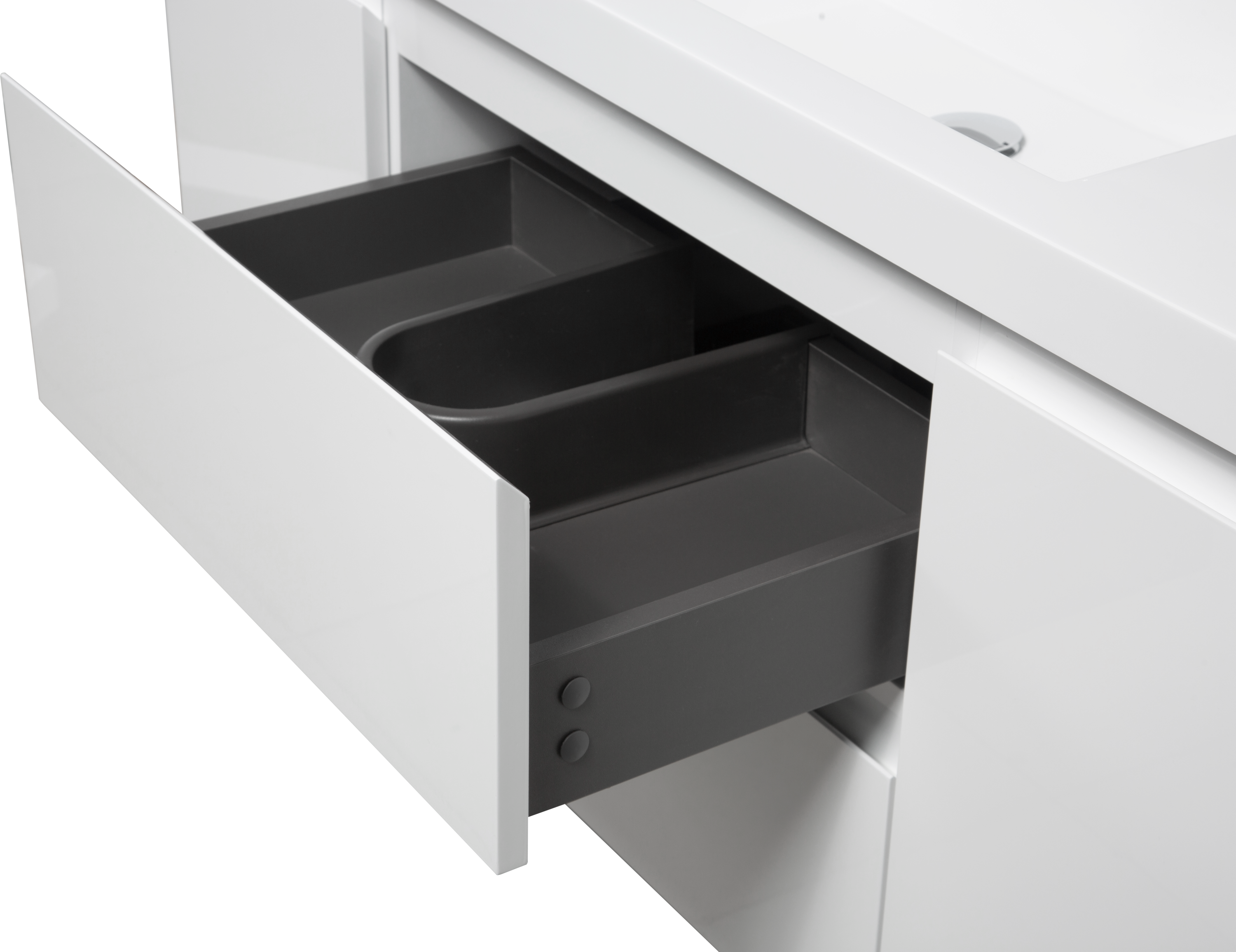 48" Floating Bathroom Vanity with Sink, Modern Wall-Mounted Bathroom Storage Vanity Cabinet with Resin Top Basin and Soft Close Drawers, Glossy White 24V11-48GW