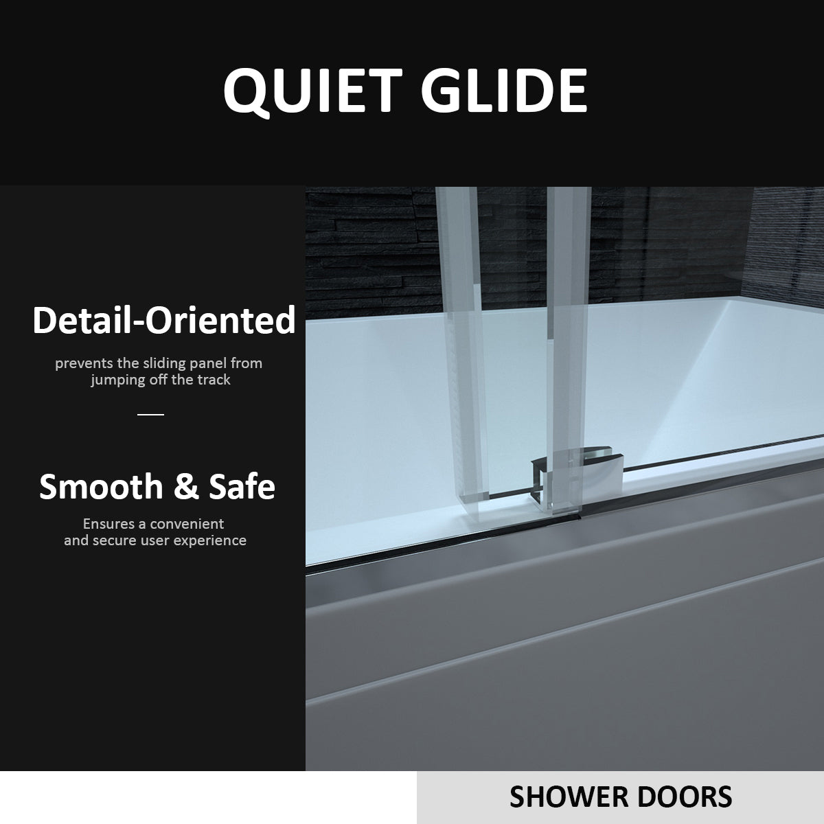 58-60" W x 60" H Frameless Sliding Bathtub Door, Tub Shower Door, Bathtub Glass Door, Bathtub Shower Door, 1/4" (6mm) Certified Clear Tempered Glass, Chrome