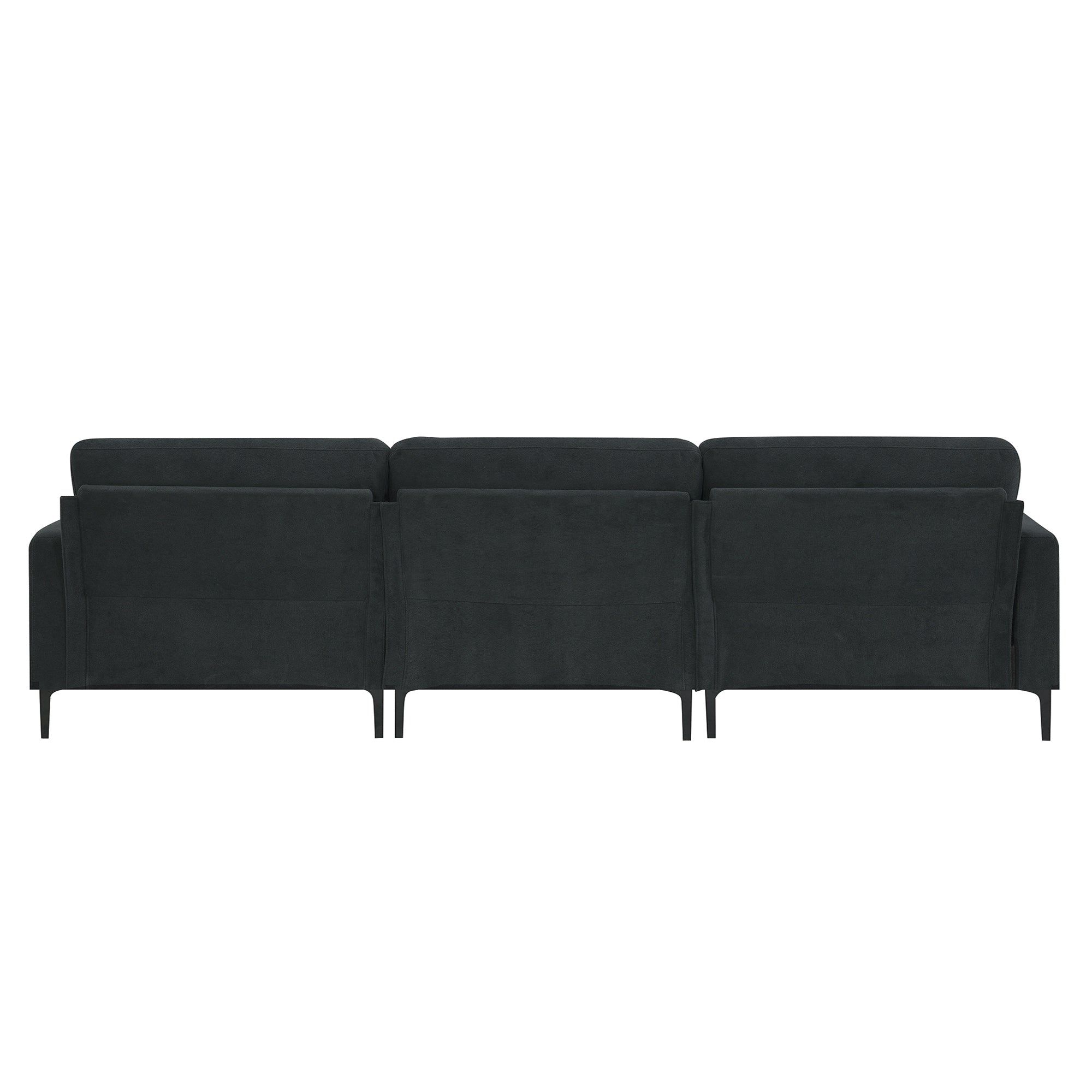 [VIDEO provided] [New] 103.5*59" Modern L-shaped Sectional Sofa, 4-seat Velvet Fabric Couch Set with Convertible Ottoman,Freely Combinable Sofa for Living Room, Apartment, Office,Apartment,2 Colors