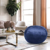 Minky Velvet Bean Bag Chair, Navy-4ft Plush Floor Chair for Kids and Adults w/ Washable Cover, Lounge Chair with Stretchable Fabric, Comfy Bedroom Chair, Filled with Shredded and Memory Foam.