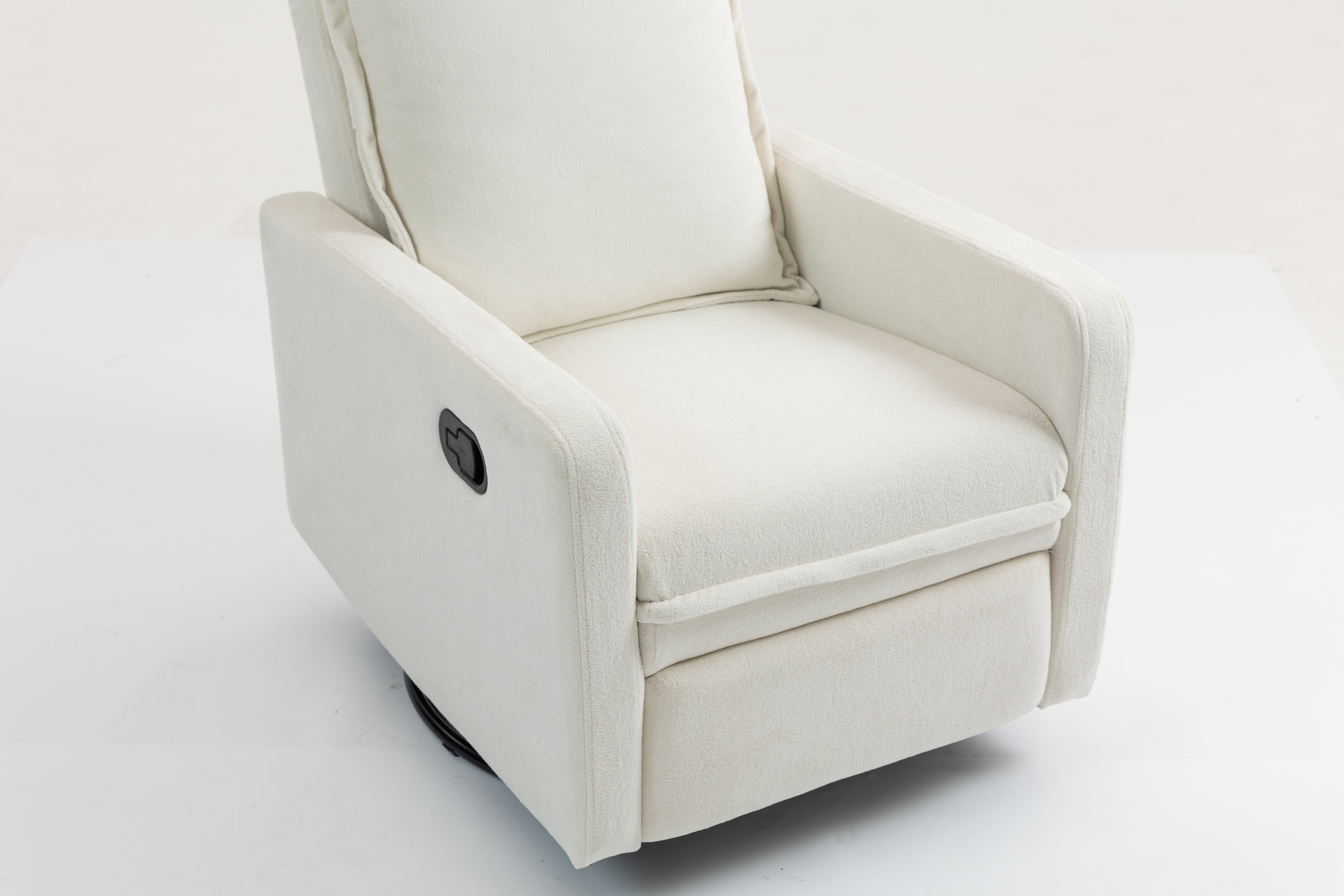 Single-seat plush accent armchair in a living room setting