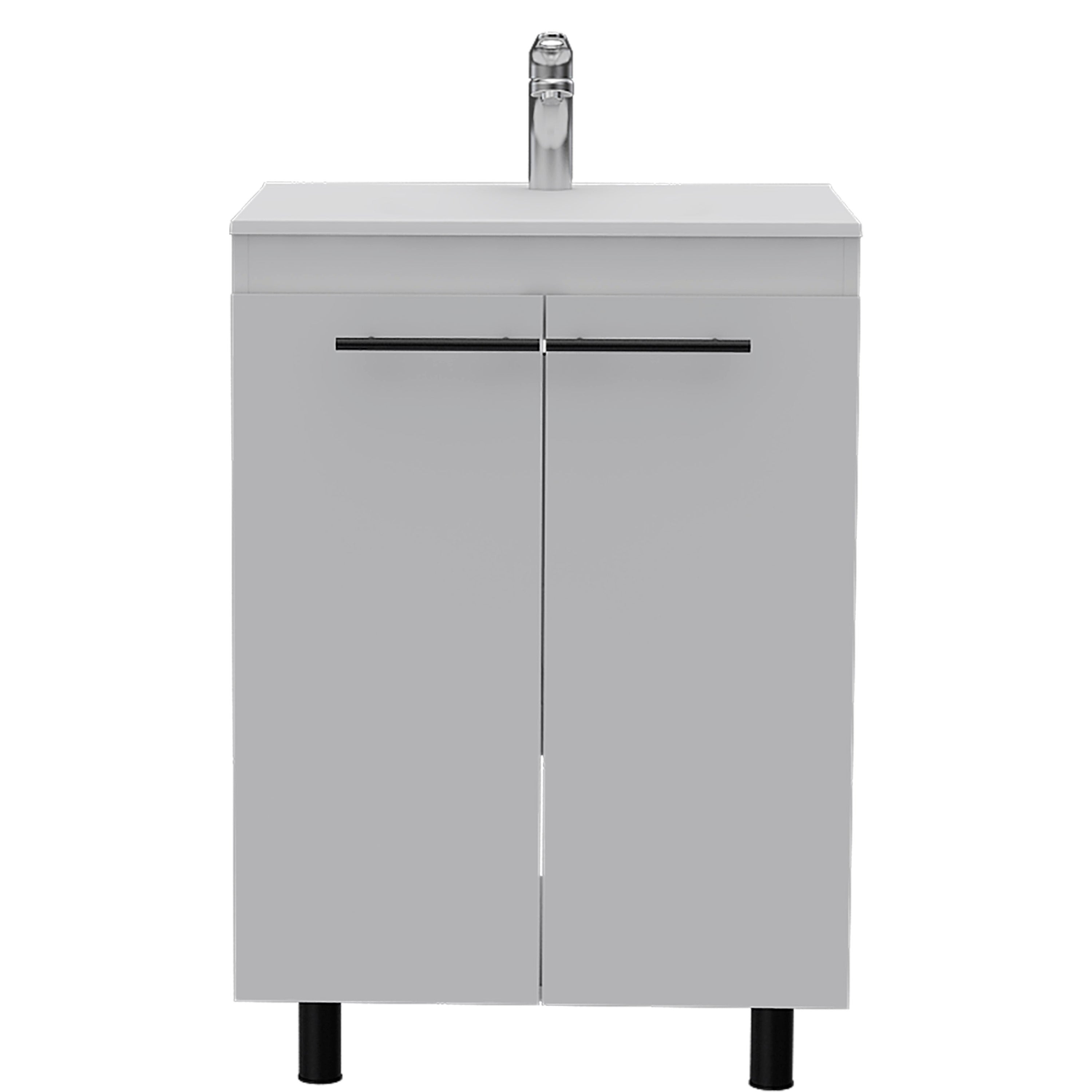 Sienna 2-Door Rectangle Freestanding Vanity Cabinet White