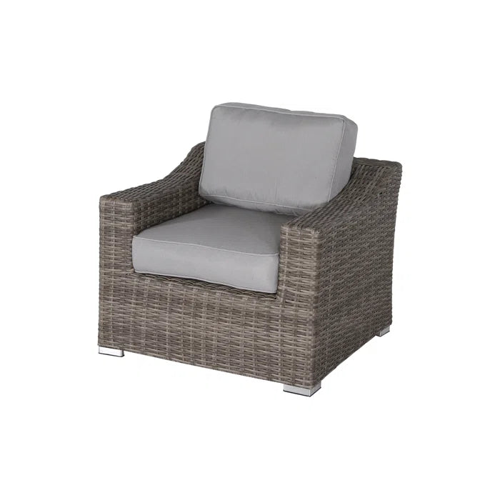 Chic Rattan Wicker Fully Assembled 2-Person Seating Group with Plush Cushions – Ideal for Cozy Outdoor Gatherings