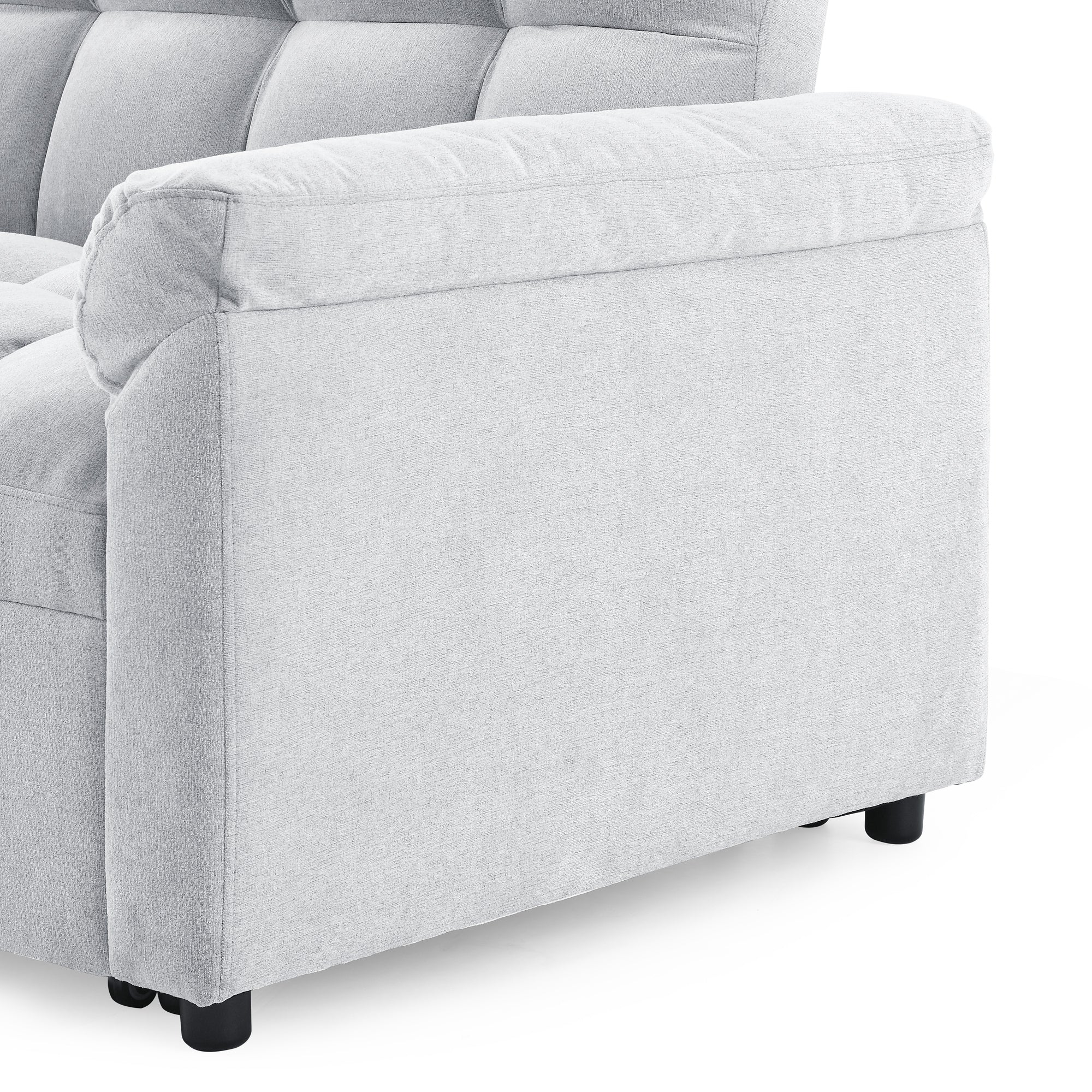 Loveseats Sofa Bed with Pull-out Bed,Adjsutable Back,Light Grey