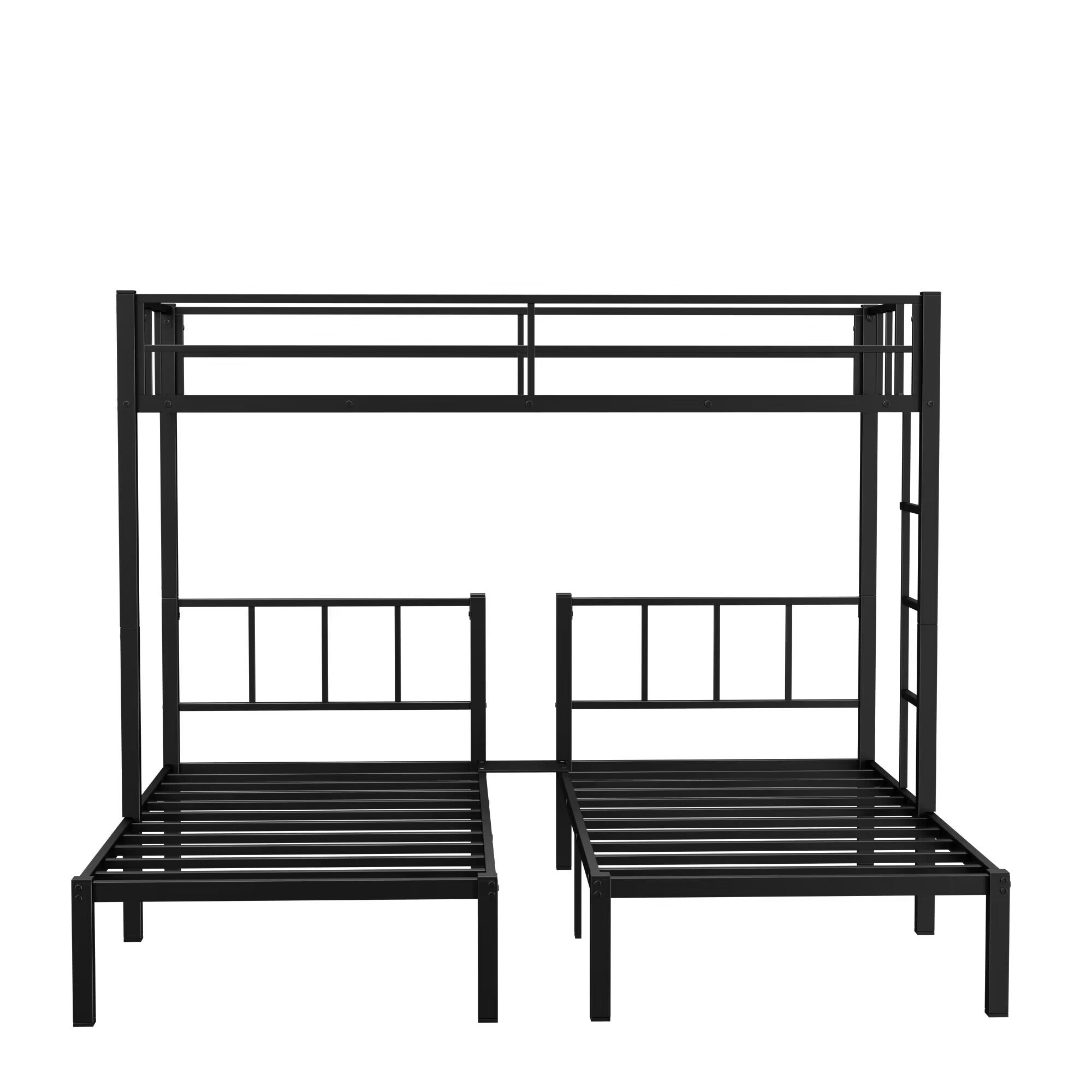 Twin over Twin & Twin Bunk Beds for 3, Twin XL over Twin & Twin Bunk Bed Metal Triple Bunk Bed, Black(Pre-sale date: February 8th.)