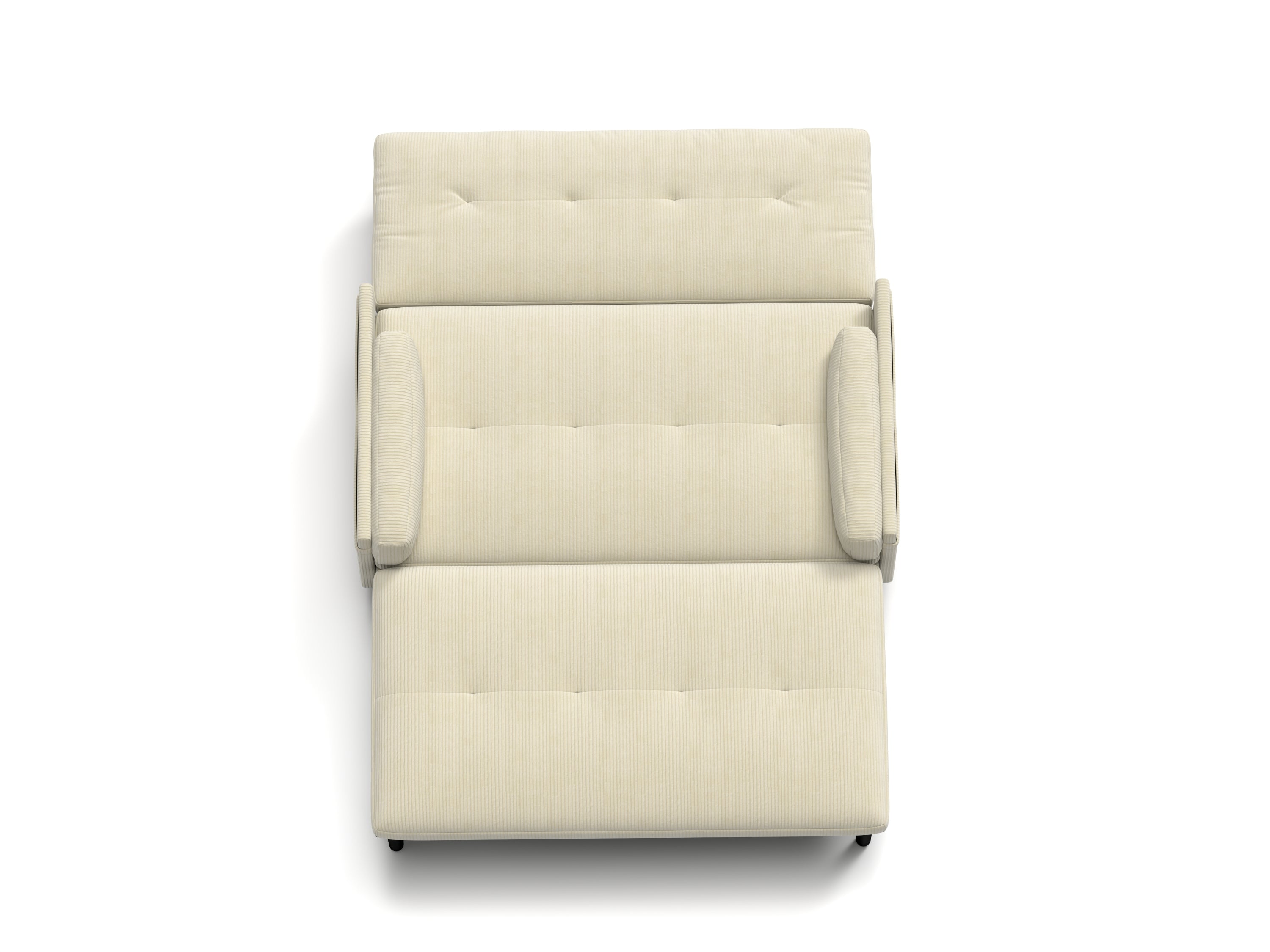 Ivory Corduroy Loveseat, Convertible Lounge Chair and Bed