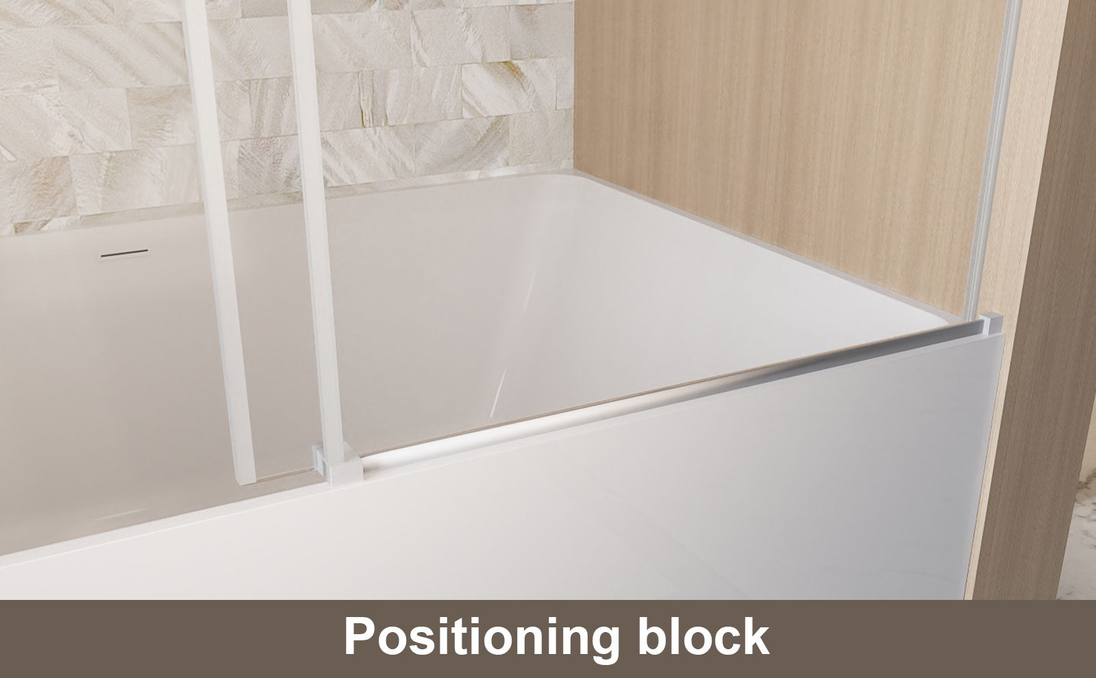 56-60 x 60 in Frameless Single Sliding Square-Tube Tub Door - 56-60 x 60 in / Brushed Nickel / Square Tube view 11