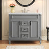 36 inch modern bathroom vanity with top sink, front view