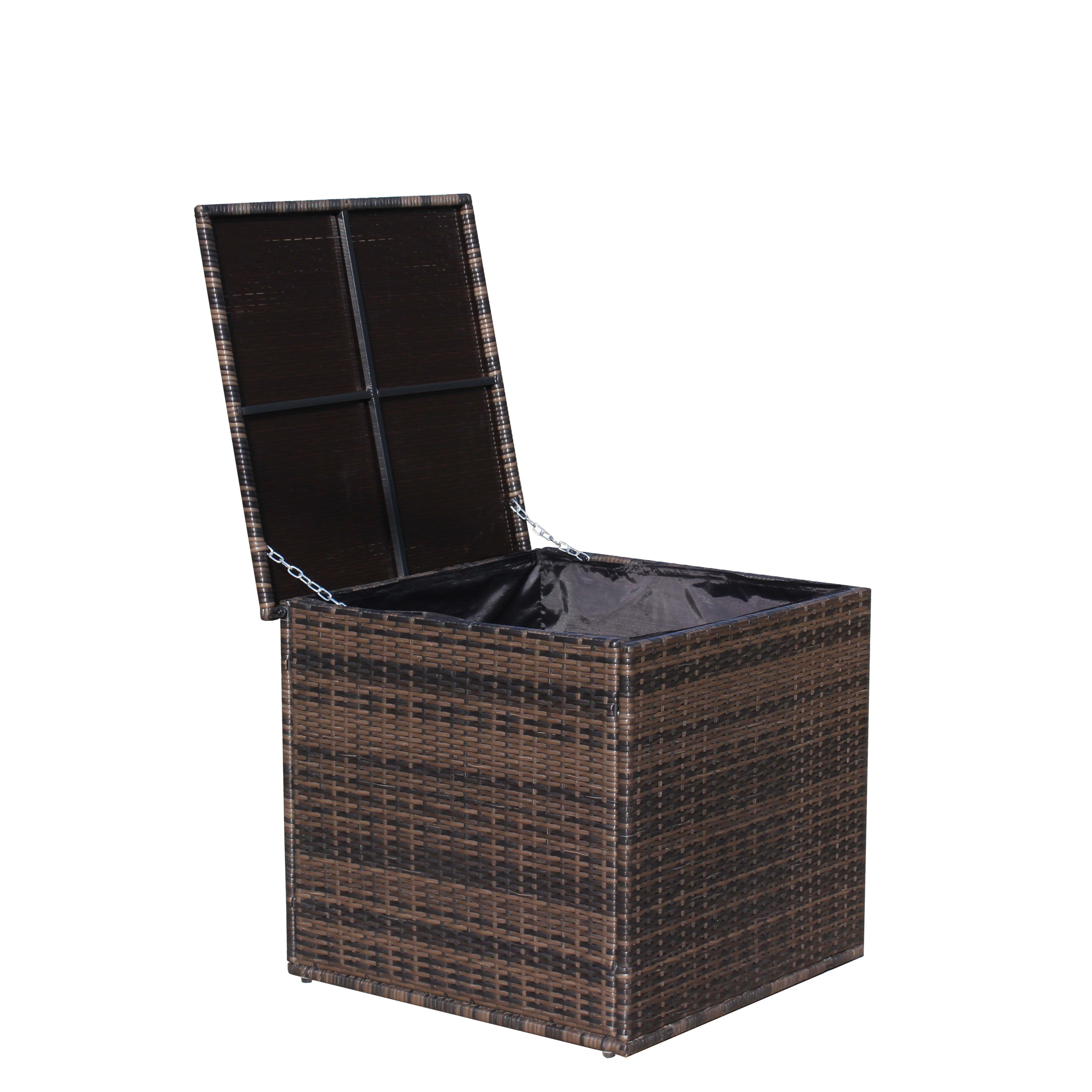 Wicker Patio Furniture Storage Box (Brown )