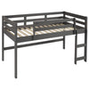 Grey Twin Loft Bed with Reversible Ladder