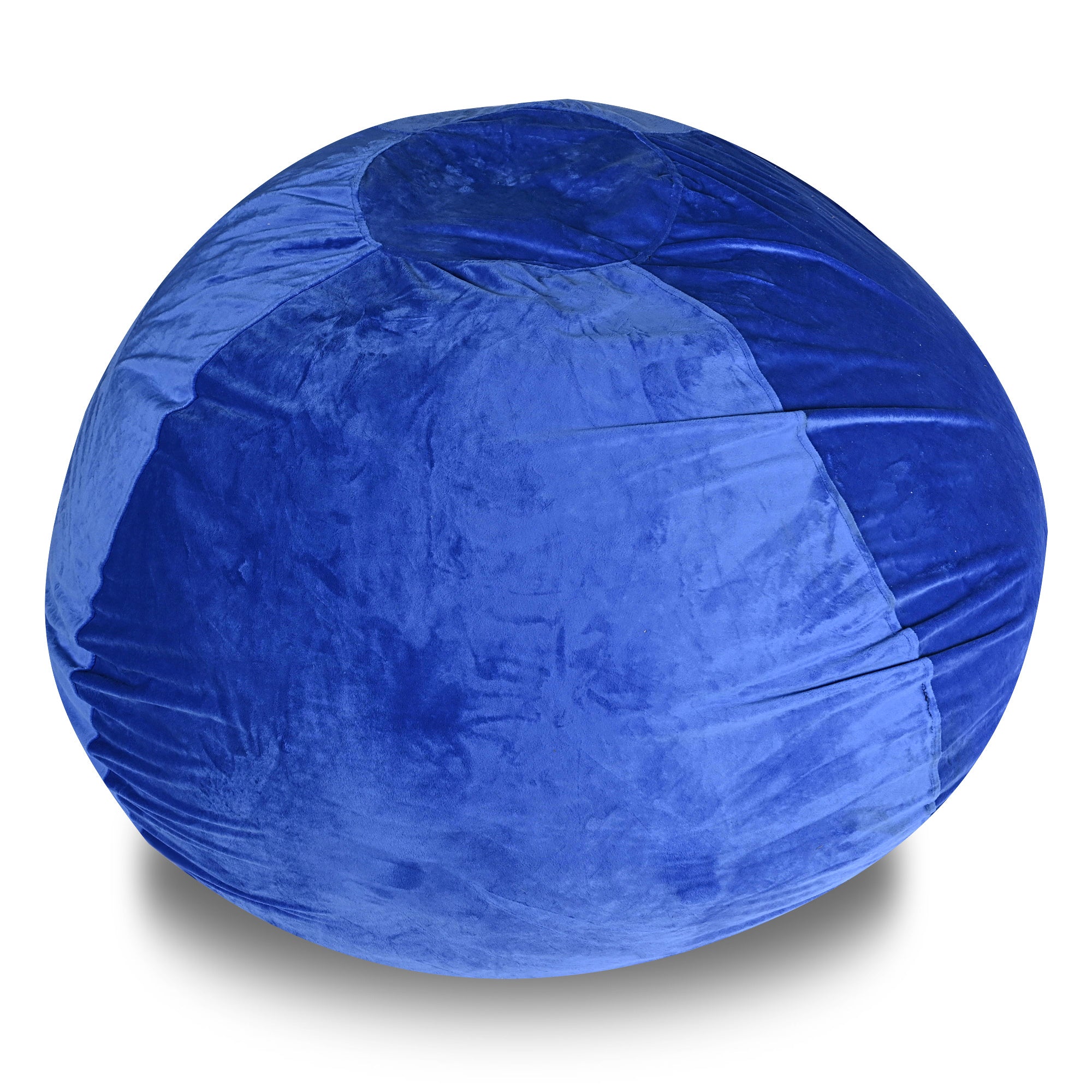 Minky Velvet Bean Bag Chair, Blue-4ft Plush Floor Chair for Kids and Adults w/ Washable Cover, Lounge Chair with Stretchable Fabric, Comfy Bedroom Chair, Filled with Shredded and Memory Foam.