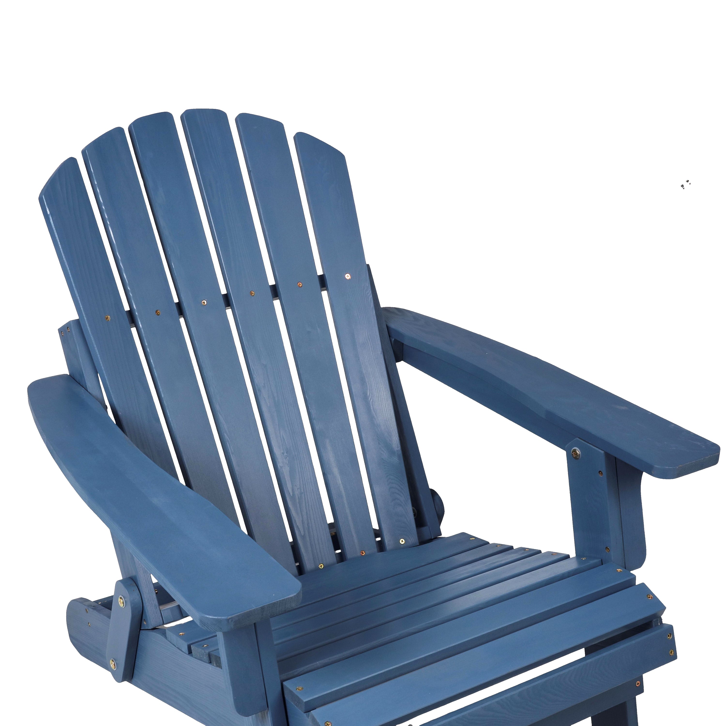 Oversize Wooden Outdoor Folding Adirondack Chair with Pre-Assembled BackRest & SeatBoard, Wood Patio Chair for Garden Backyard Porch Pool Deck Firepit