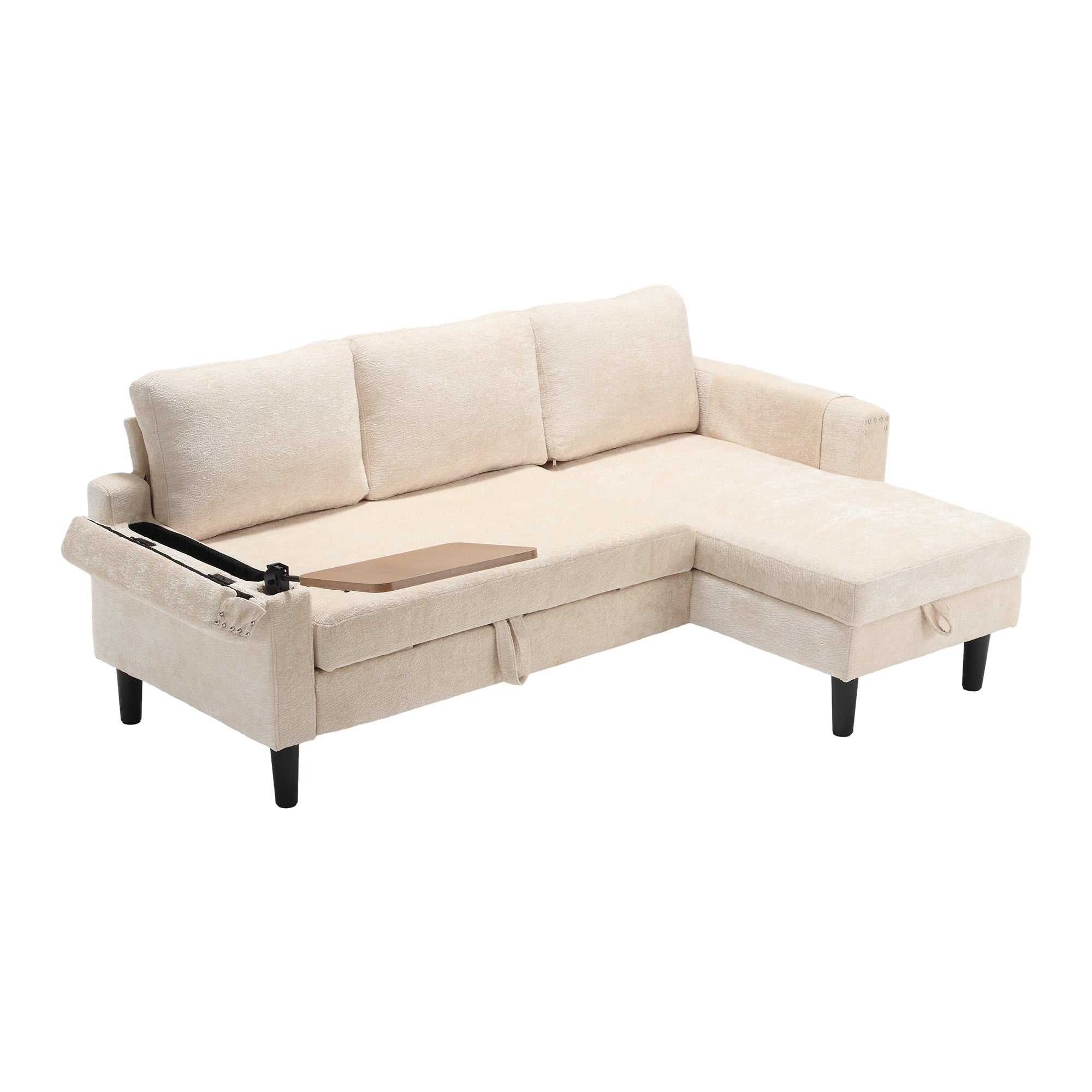 UNITED Sectional Sofa Reversible Sectional Sleeper Sectional Sofa with Storage Chaise