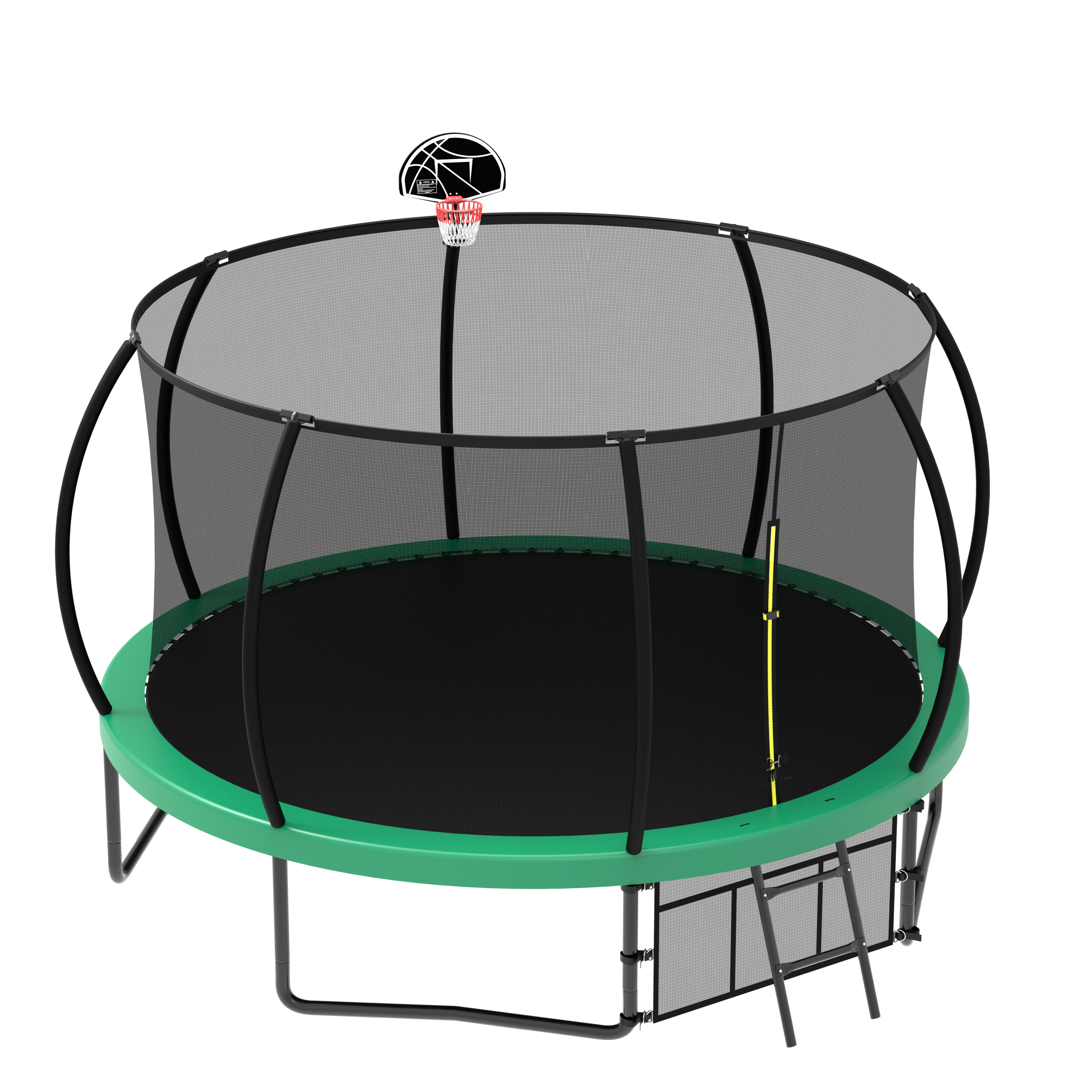 12FT Recreational Kids Trampoline with Safety Enclosure Net & Ladder, Outdoor Recreational Trampolines