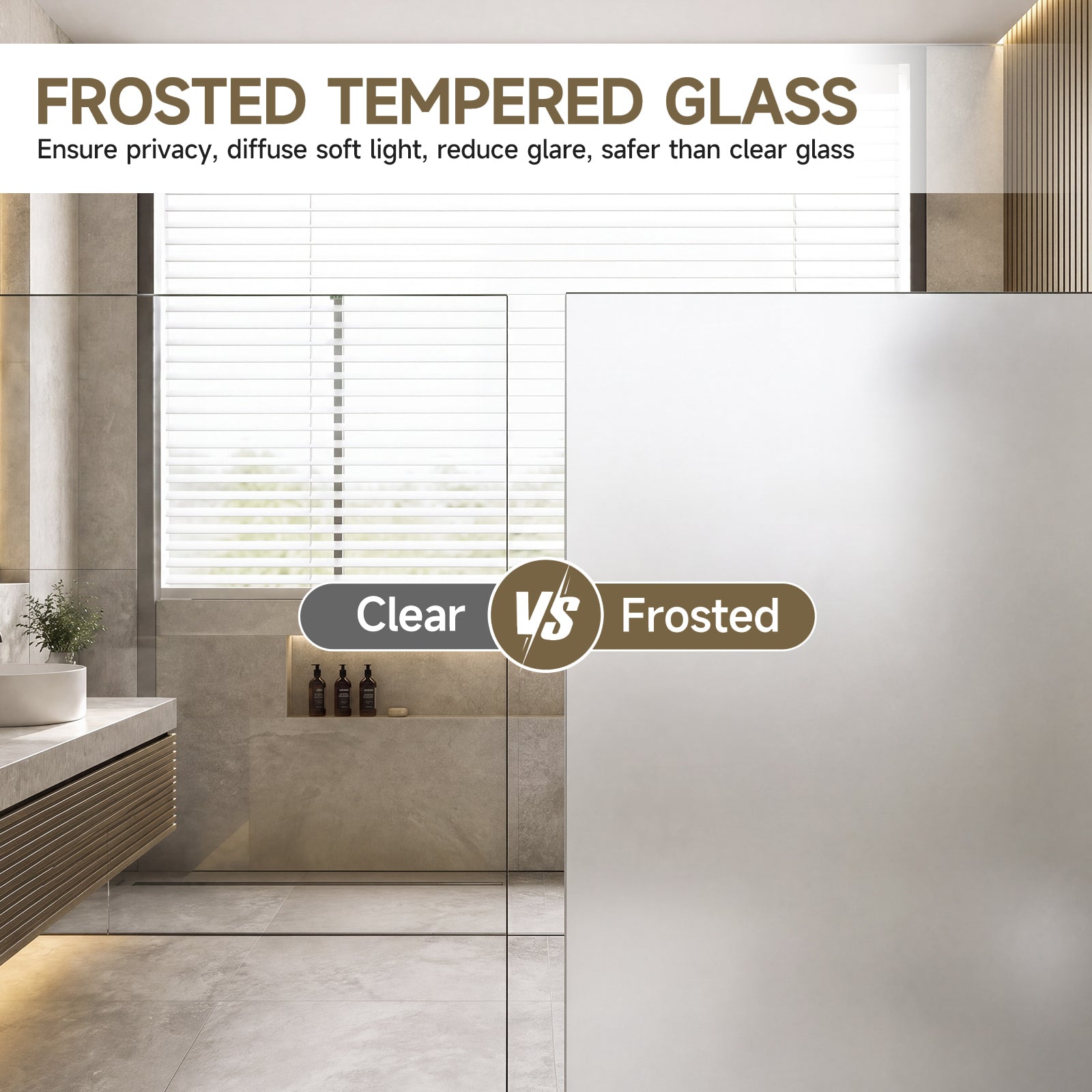 56-60 x 60 in Frosted Frameless Double Sliding Shower Door - 56-60 x 60 in / Frosted Glass / Matte Black view 5