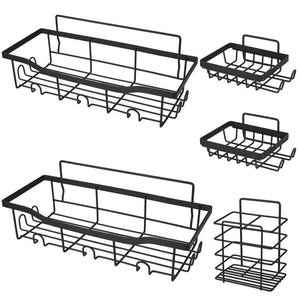 5-Piece Shower Caddy Set – Wall Hanging Bathroom Organizer & Corner Rack