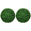 HOMCOM Set of 2 19.75 Inch Artificial Ball Boxwood Topiary Trees Balls, Indoor Outdoor Fake Plants for Home, Office & Living Room Decor