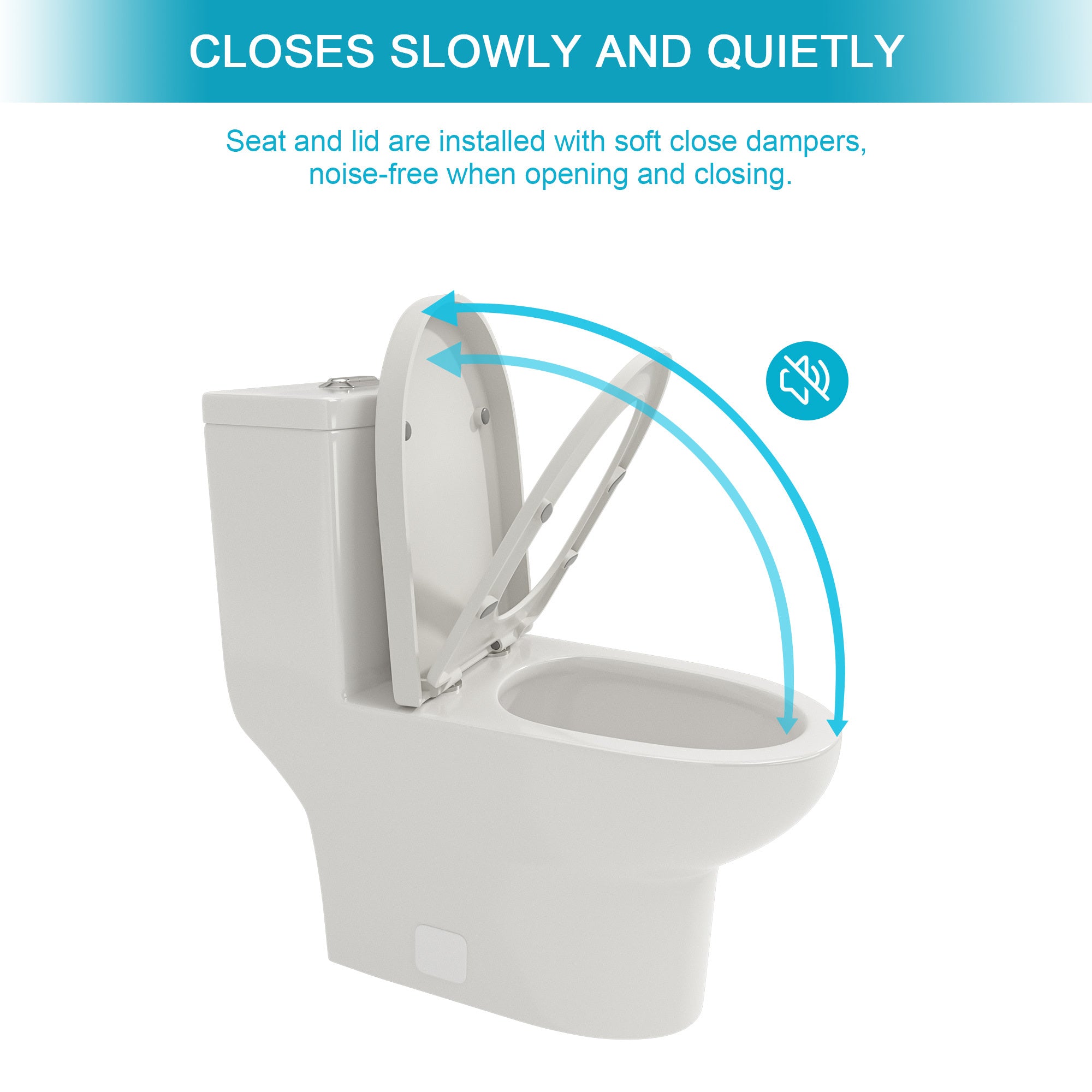 Ceramic One Piece Toilet,Dual Flush with Soft Clsoing Seat