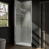 36"-38"W x 72"H Semi-Frameless Pivot Shower Door in Chrome With Clear Glass