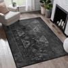 Area Rug 5x8, Washable Rug, Low-Pile, Non-Slip, Non-Shedding, Foldable, Kid & Pet Friendly - Area Rugs for living room, bedroom, kitchen, dining room rug - Perfect Gifts, (Black+ Gray, 5' x 8')