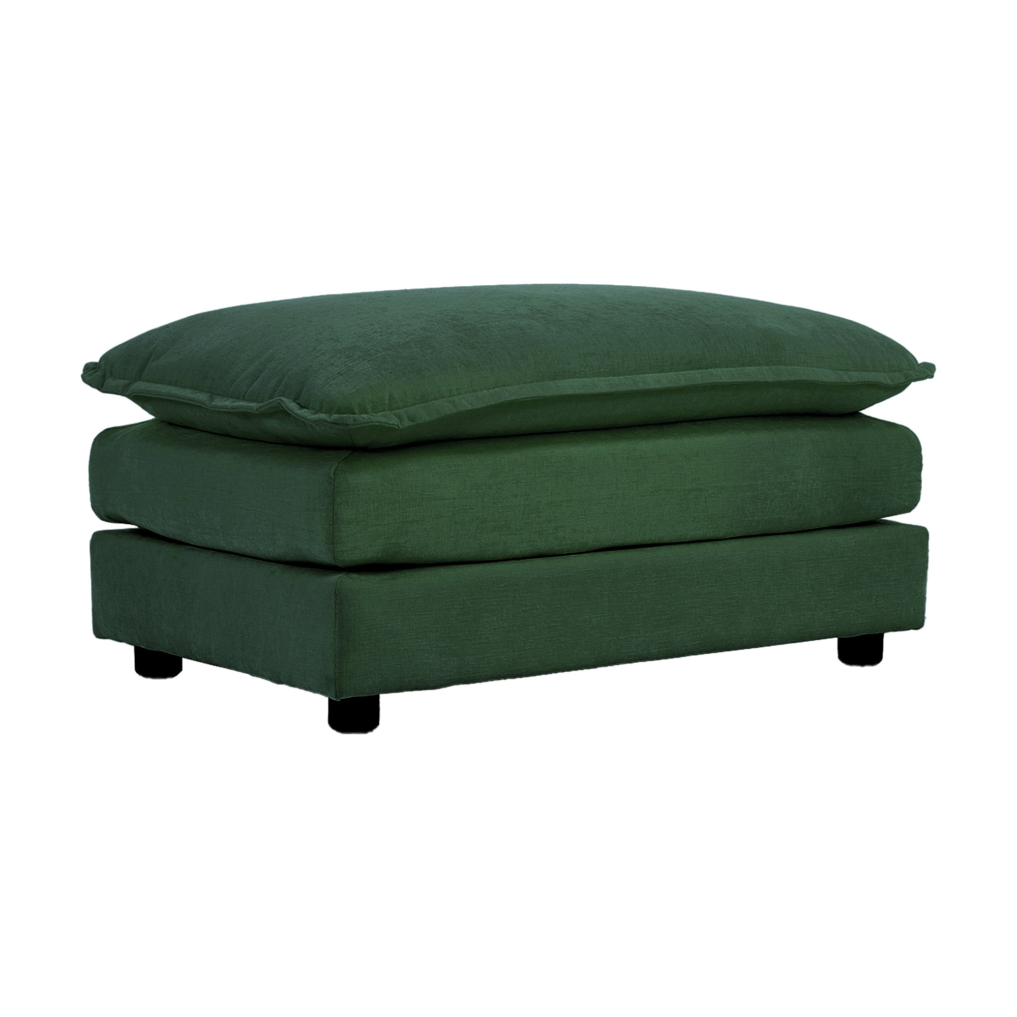 Free Combination Comfy Upholstery Modular Oversized L Shaped Sectional Sofa With Reversible Ottoman, Green Chenille