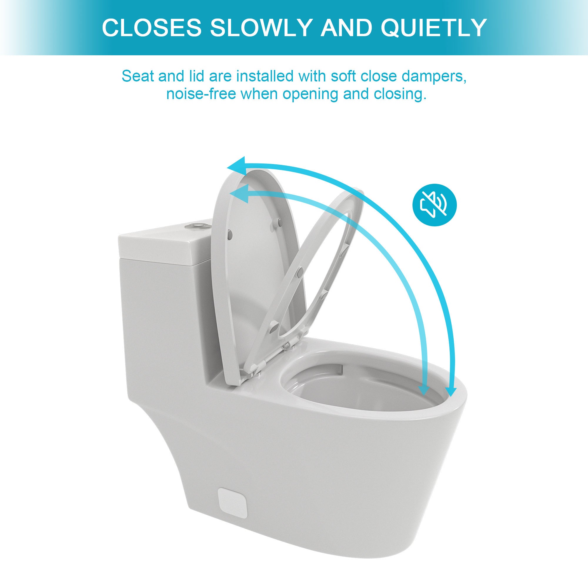 Ceramic One Piece Toilet,Dual Flush with Soft Clsoing Seat