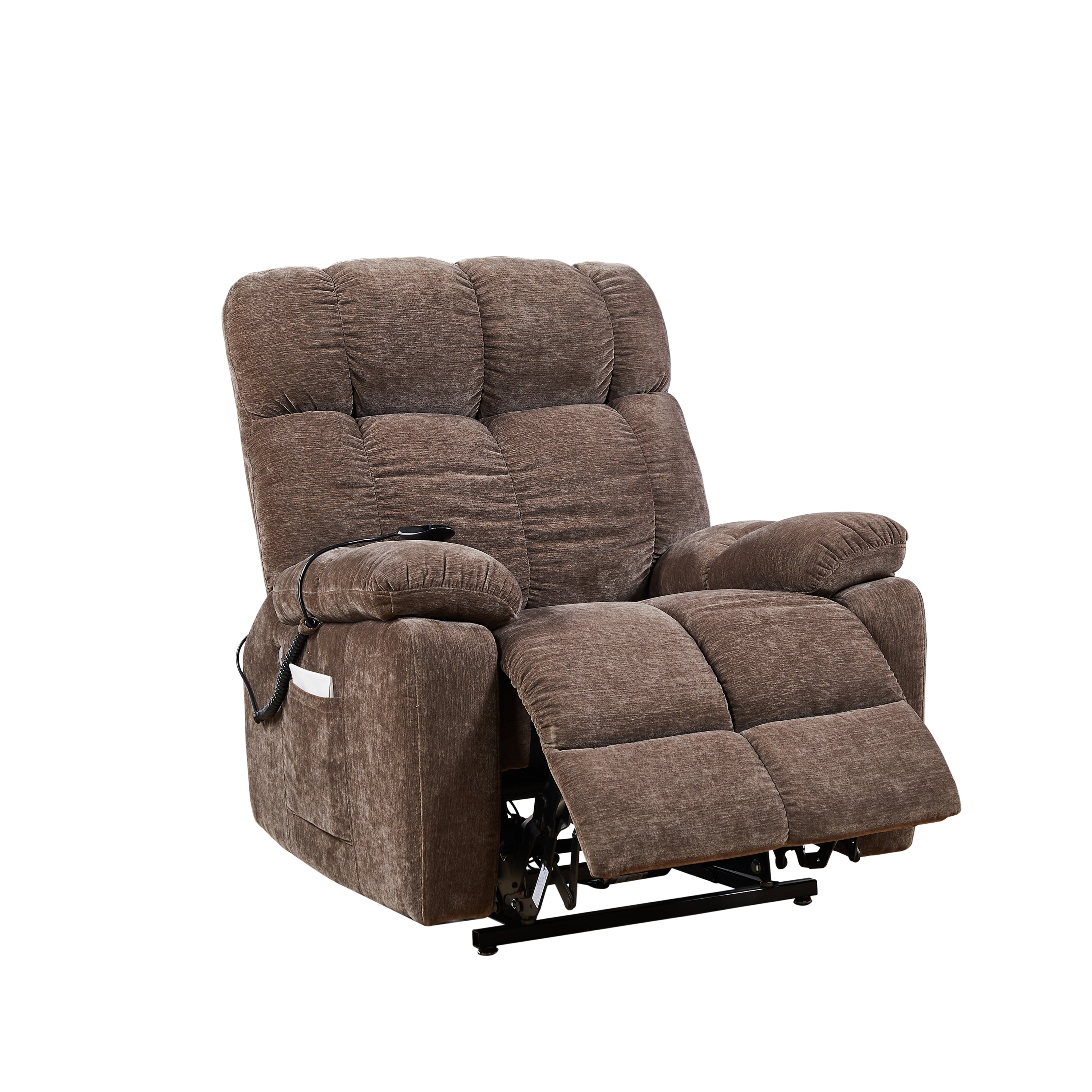 Liyasi Electric Power Lift Recliner Chair  with 2 Motors Massage and Heat for Elderly, 3 Positions, 2 Side Pockets, USB Charge Ports, High-end  Quality Cloth Power Reclining Chair