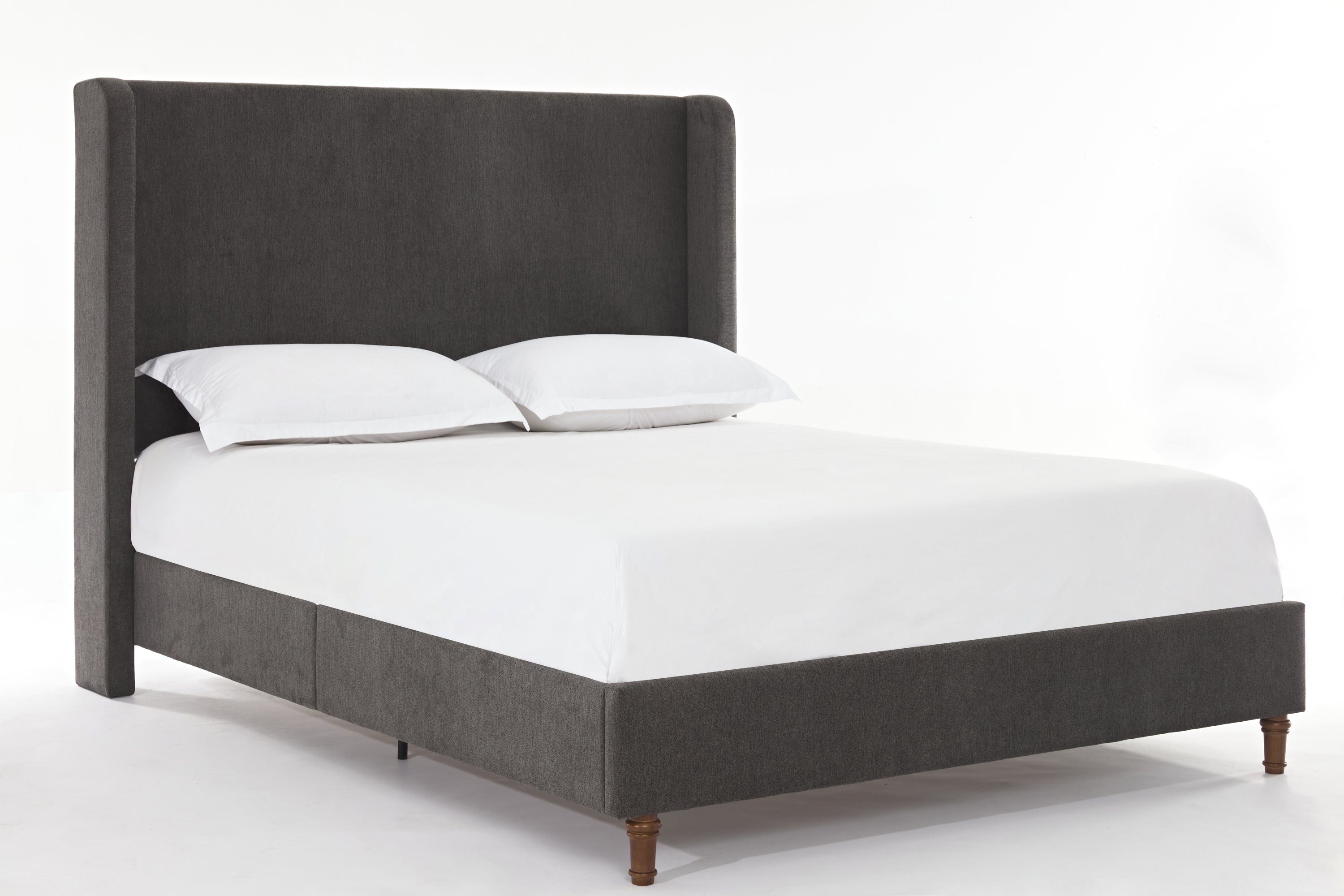 Same as B083P152031 Harper Tall Headboard Upholstered Bed / 54" High Headboard / Elegant Simplicity / No Box Spring Needed / Easy Assembly / Queen / Dark gray velvet