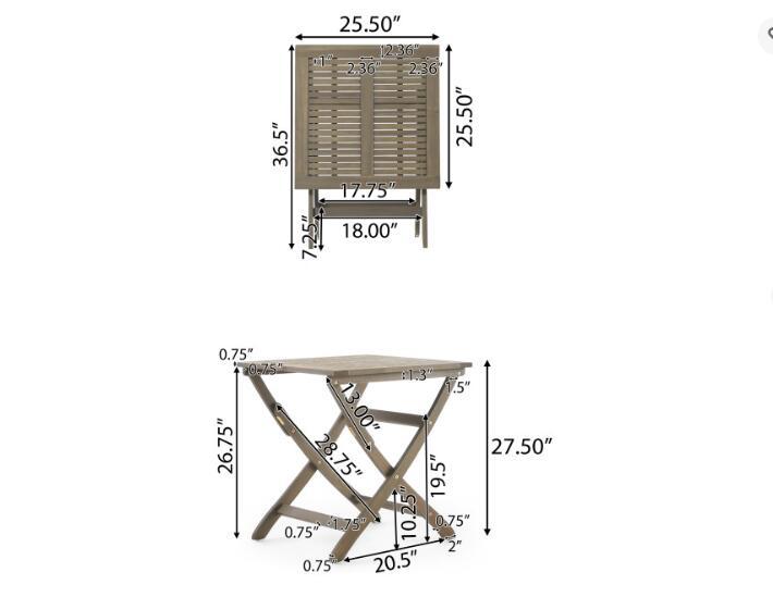 POSITANO 25 " FOLDABLE BISTRO TABLE