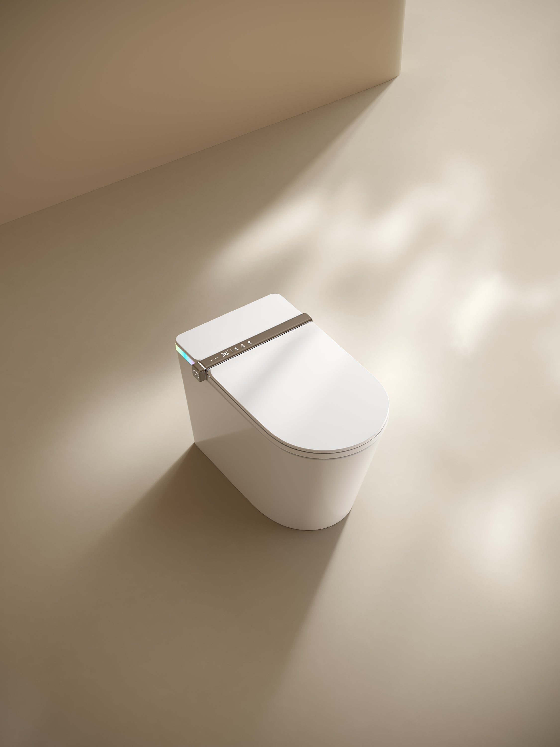 Multifunctional flat square smart toilet with automatic flush with remote control/foot sensor/night light