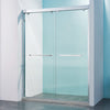 56-60"W x 76"H Double Sliding Shower Door, Aluminium Alloy Frame in Chrome, 5/16" (8mm) Thick SGCC Tempered Clear Glass.