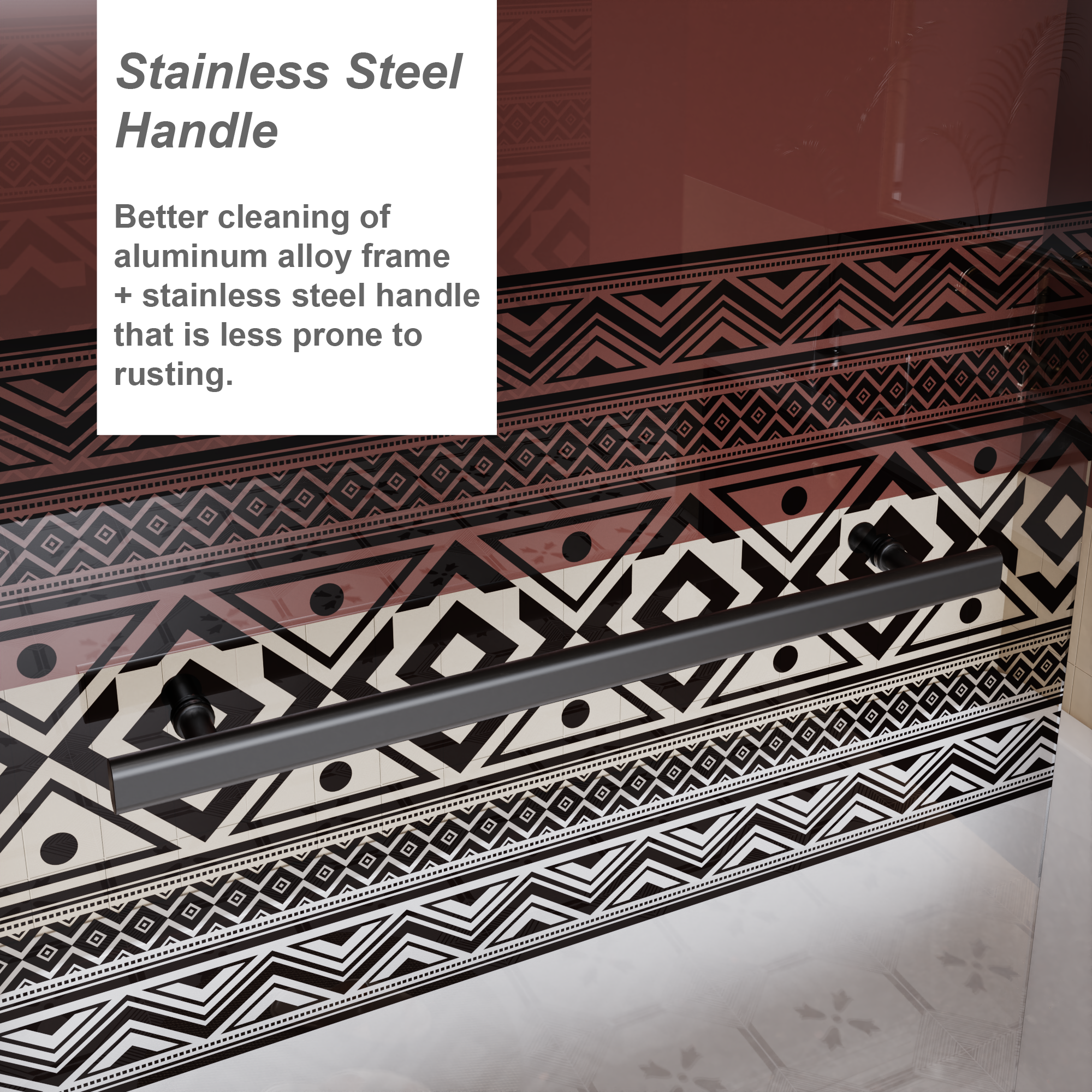 32 x 55 in Bohemian Bathtub Screen - 32 x 55 in / Matte Black view 5
