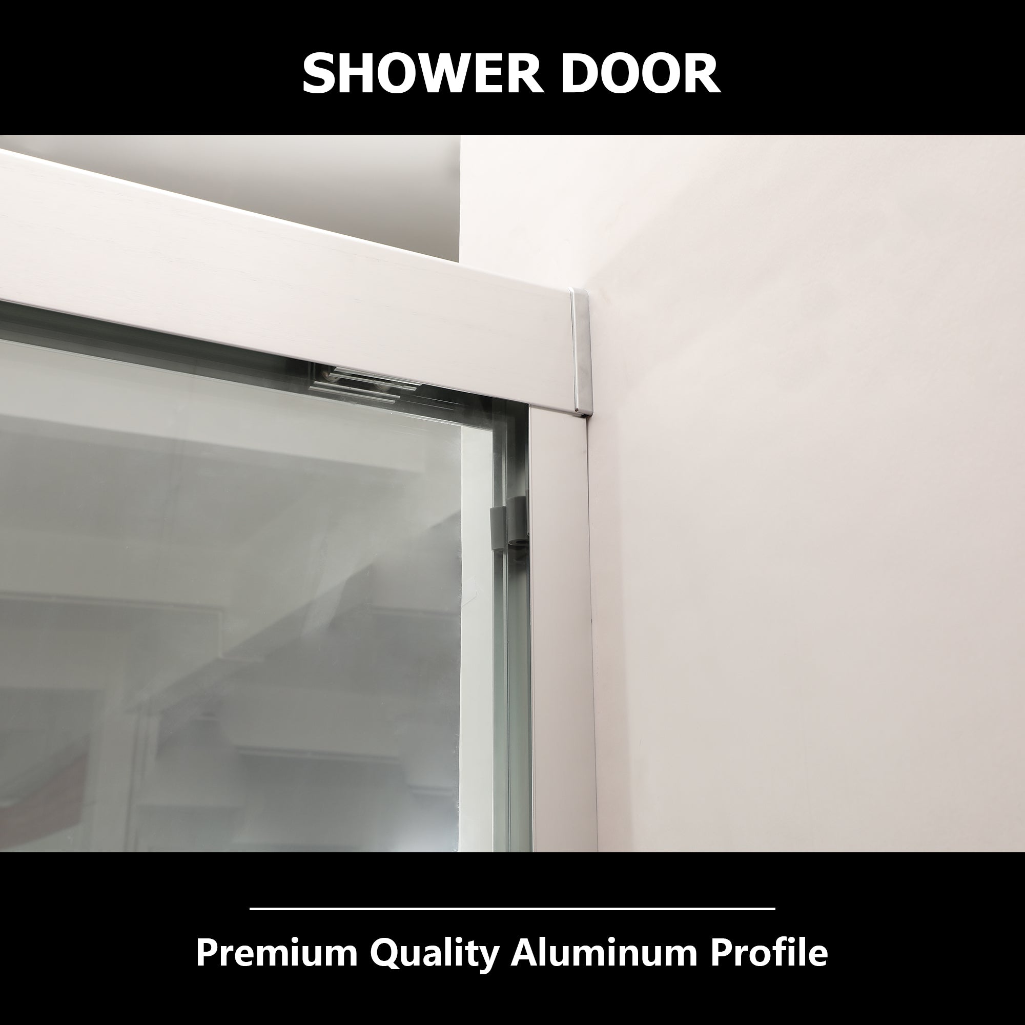 Shower Door 48" W x 76"H Semi-Frameless Bypass Sliding Shower Enclosure, Chrome