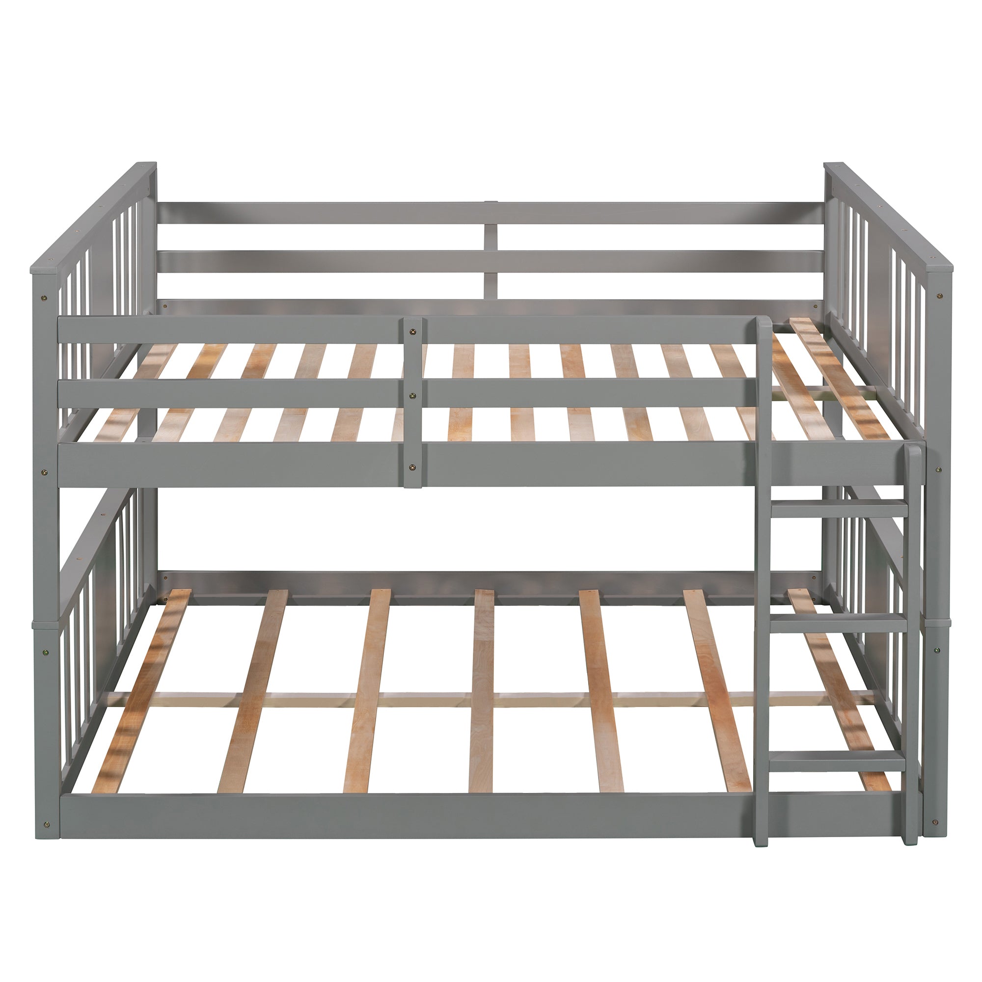 Full Over Full Bunk Bed with Ladder, Gray (Old SKU :LP000207AAE)