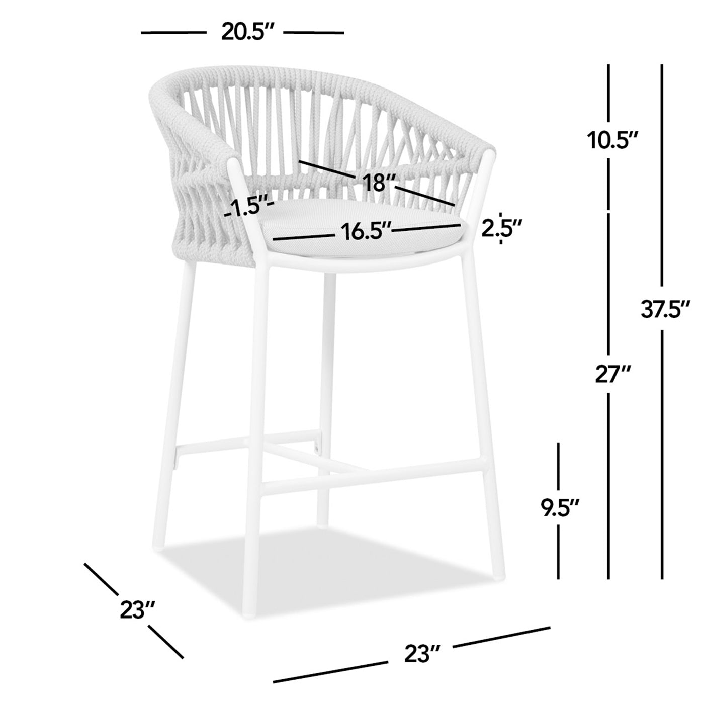 Maiden 27" Set of 2 Patio Counter Stool, Beige Axroma Olefin